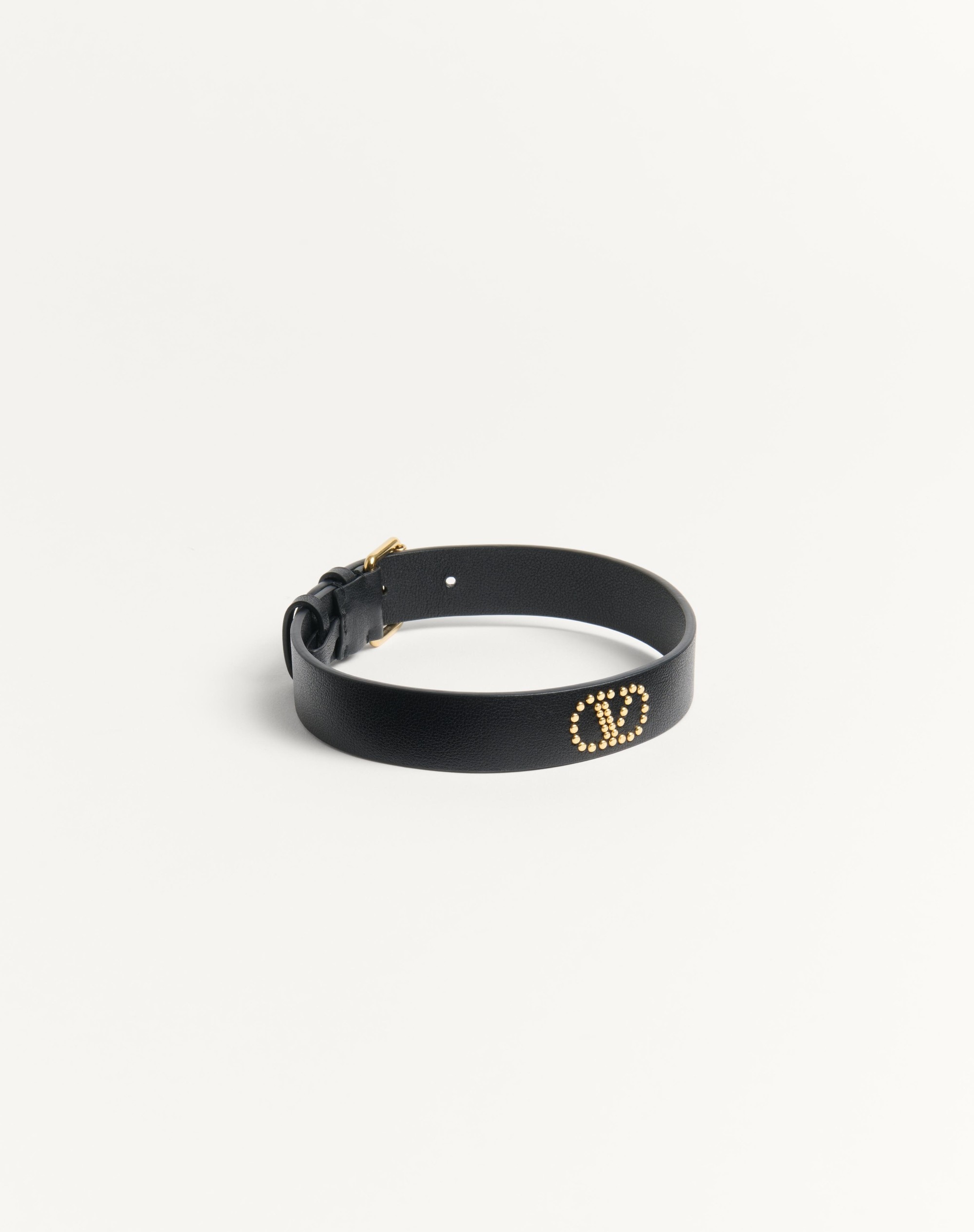 VALENTINO GARAVANI VLOGO SIGNATURE LEATHER AND METAL CHOKER - 3