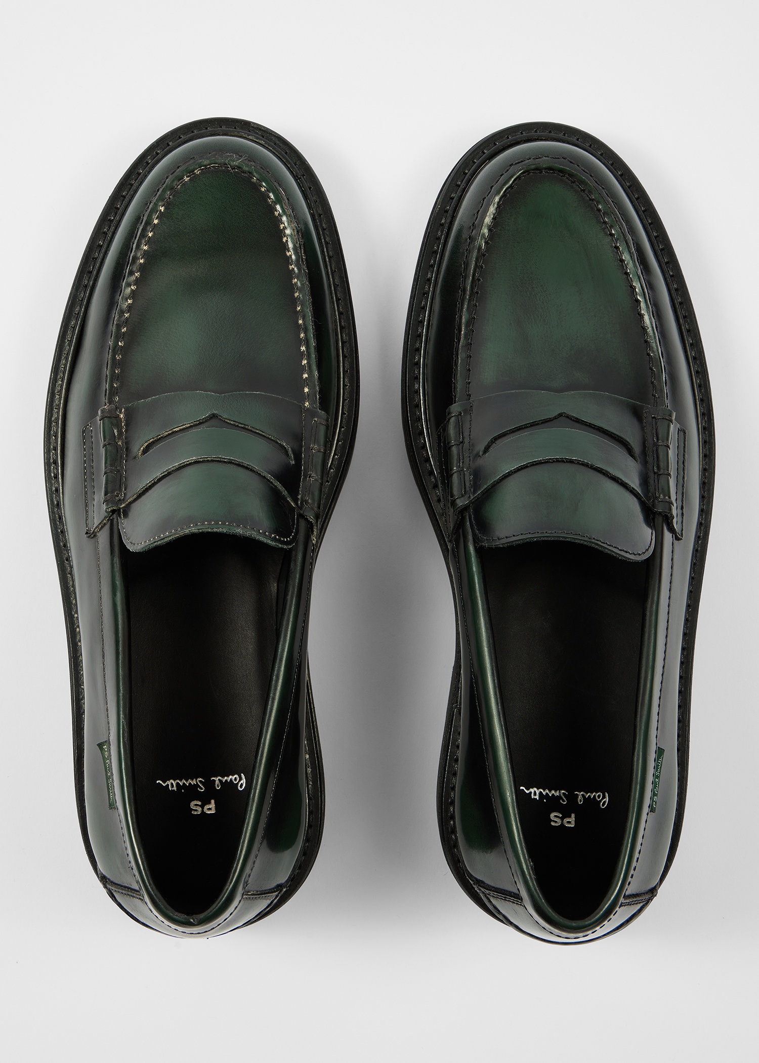Dark Green Leather 'Bolzano Loafers - 3