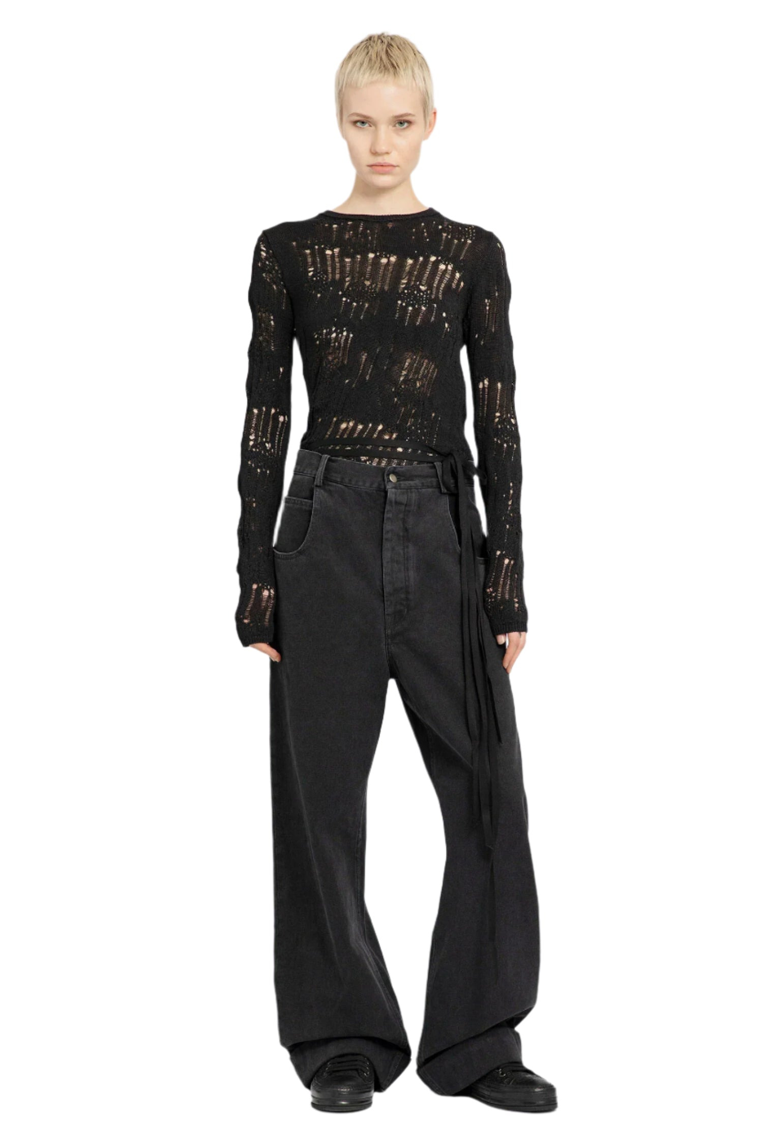 ANN DEMEULEMEESTER WOMAN GREY JEANS - 4
