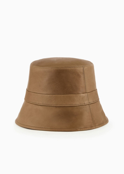 GIORGIO ARMANI Reversible nappa-leather cloche hat outlook