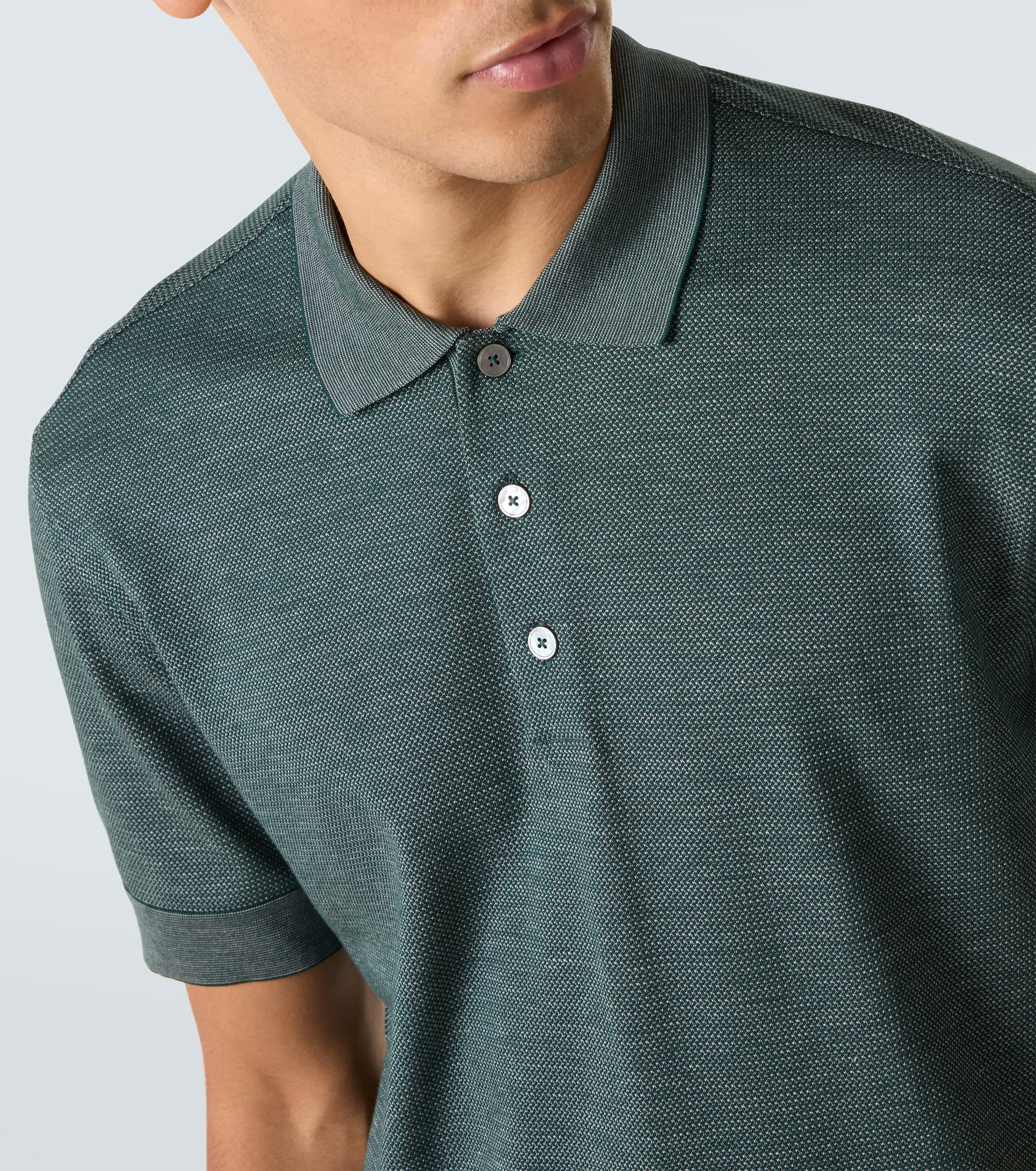 Cotton and silk polo shirt - 6
