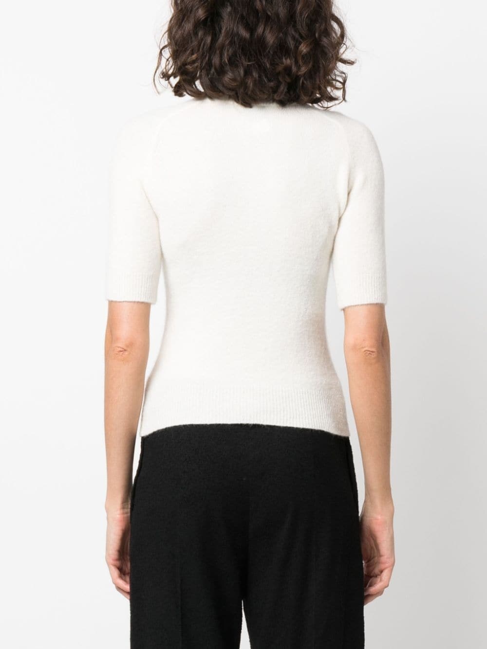 logo-intarsia knitted top - 4