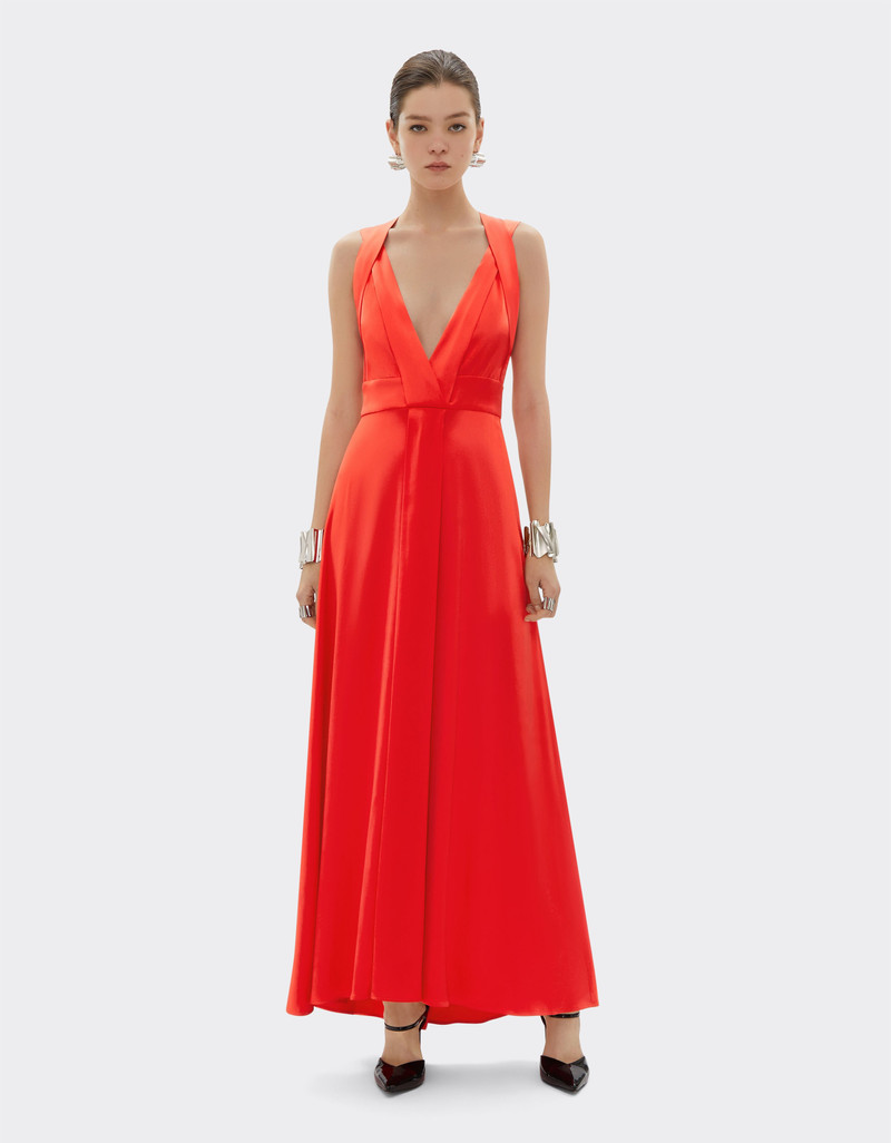 Ferrari Long dress in stretch satin twill outlook