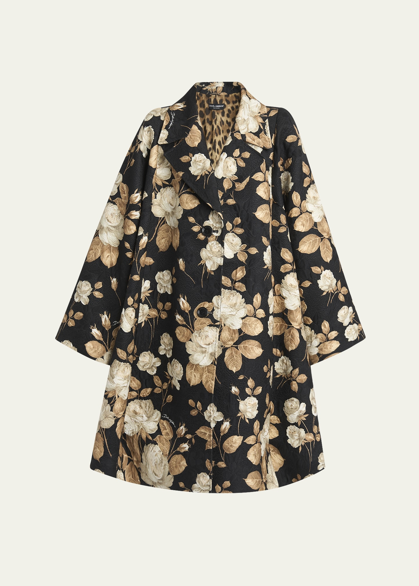 Floral Print Crinkle Coat - 1