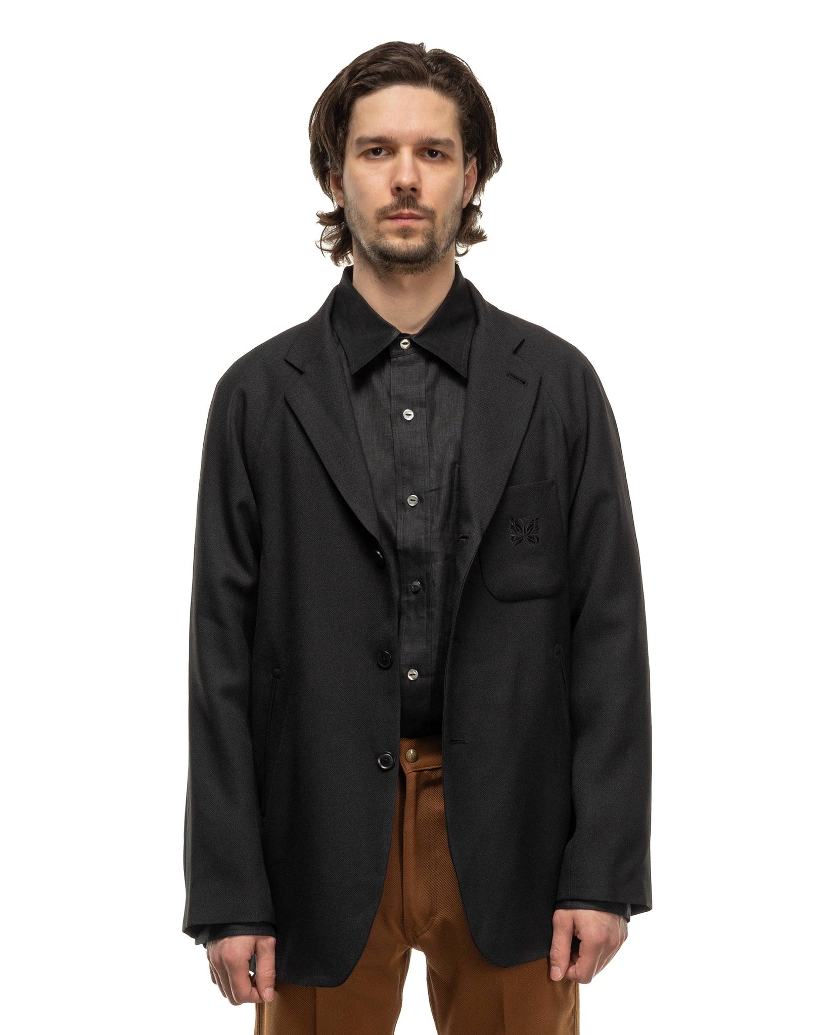 Raglan Jacket - Poly Dobby Cloth Black - 4