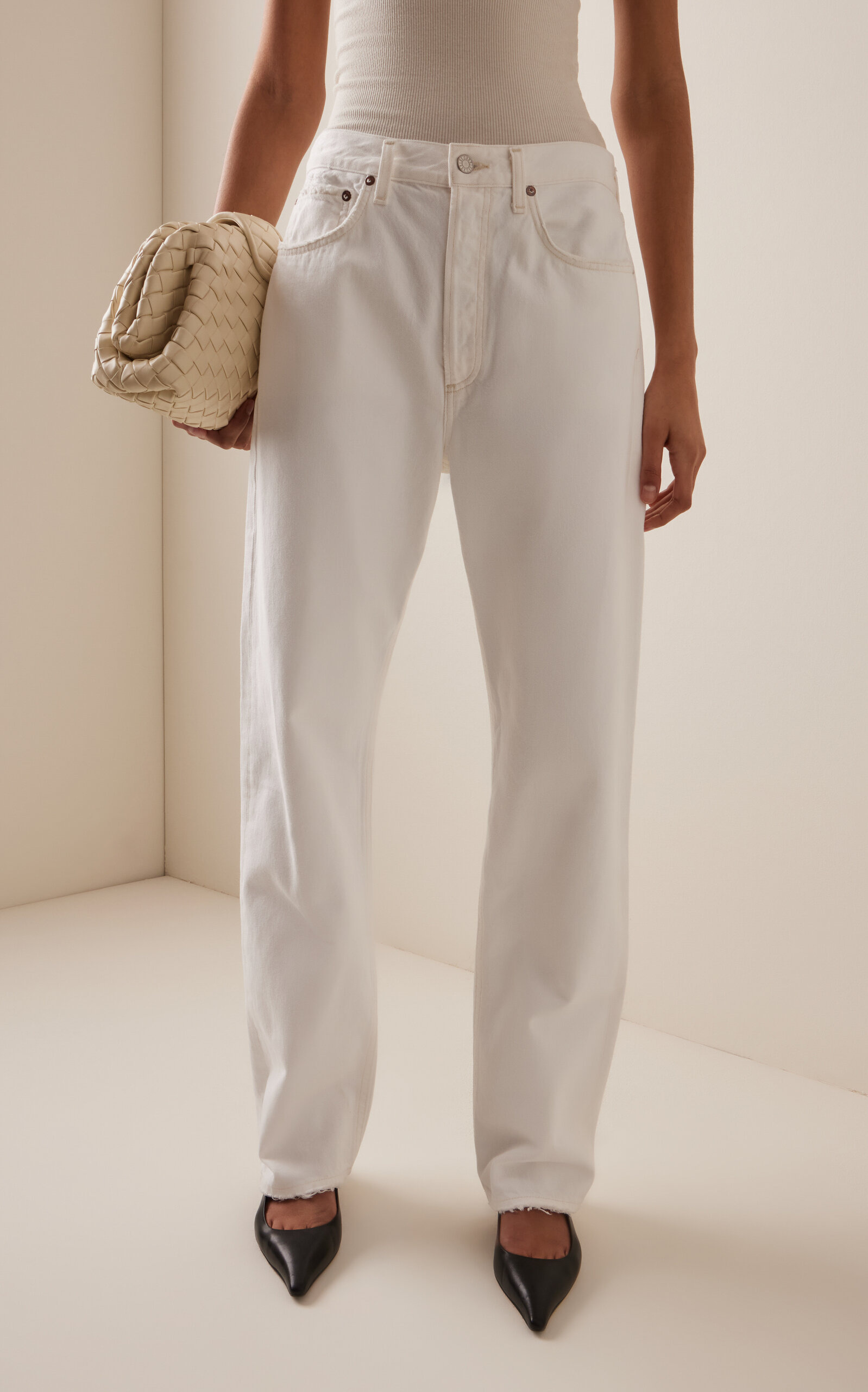 Kelly Rigid High-Rise Straight-Leg Jeans white - 3