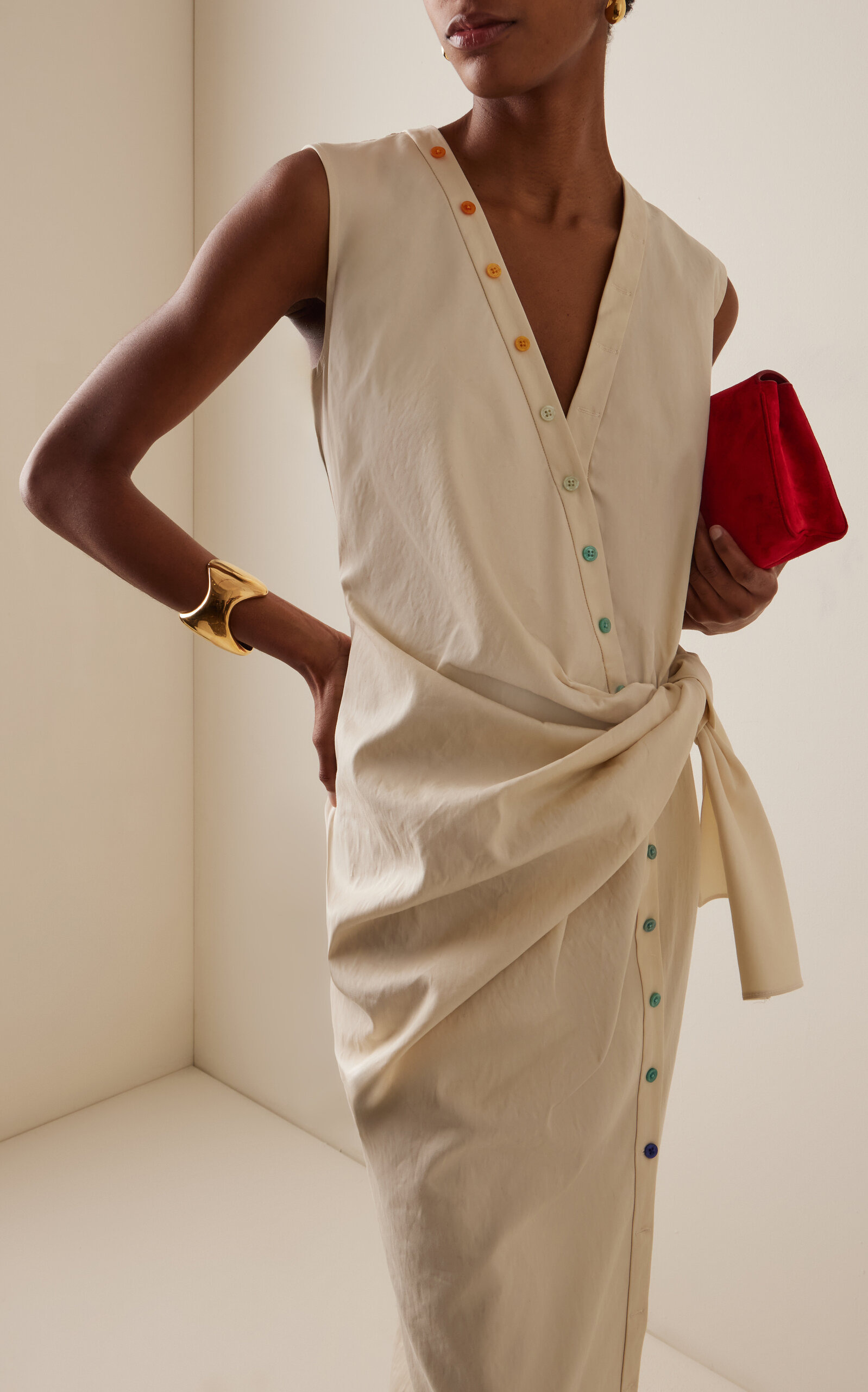 Cotton Sarong Shirt Dress ivory - 2