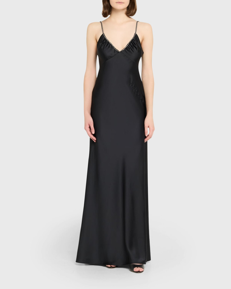 LoveShackFancy Mystara Satin Maxi Dress outlook