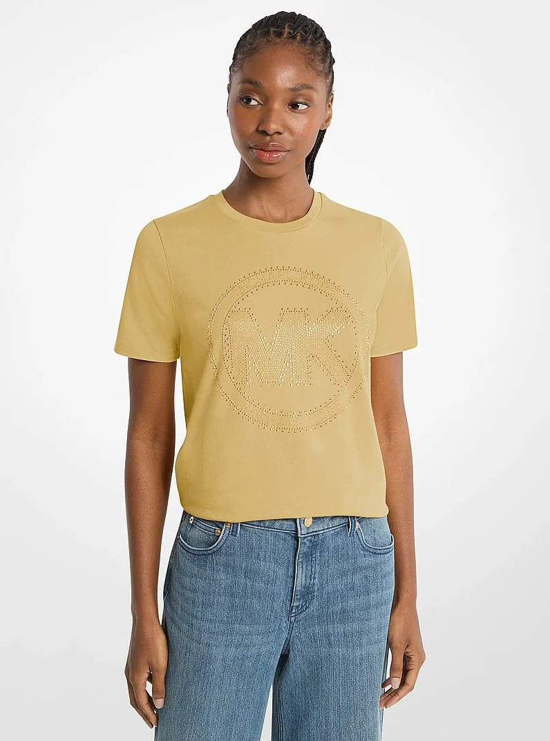 Studded Logo Charm Organic Cotton Jersey T-Shirt - 1