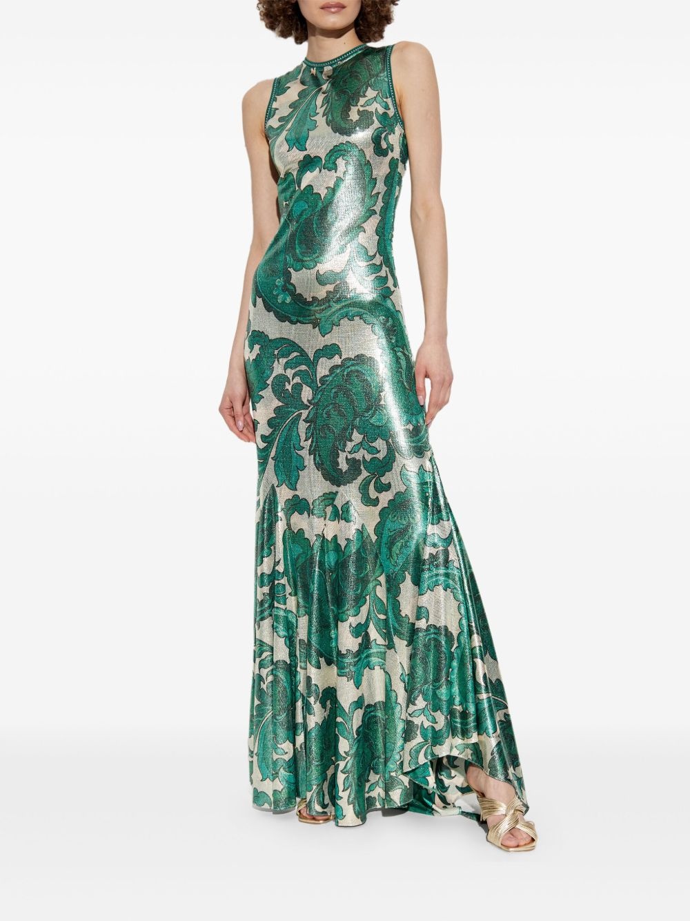 shimmering-finish maxi dress - 3