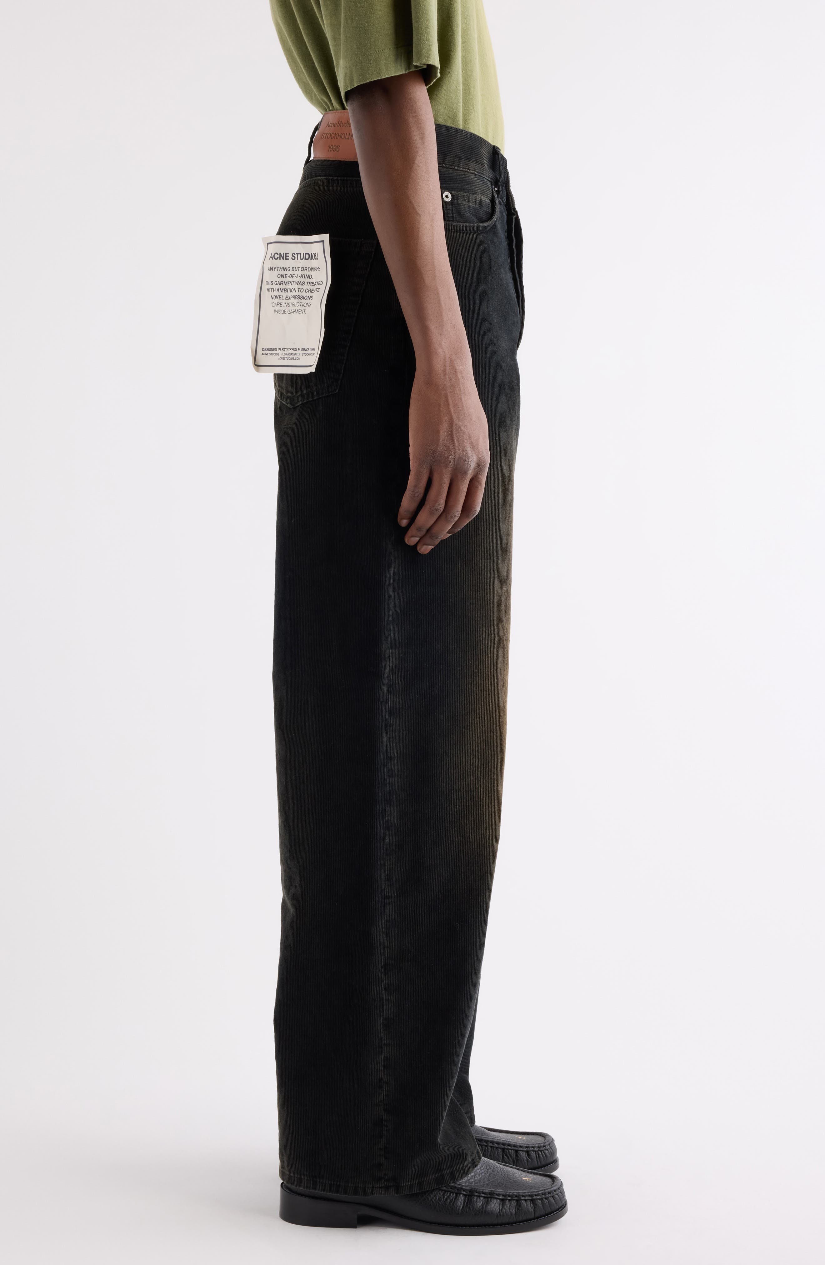 Acne Studios 1981 Straight Leg Organic Cotton Corduroy Pants in Black at Nordstrom - 4
