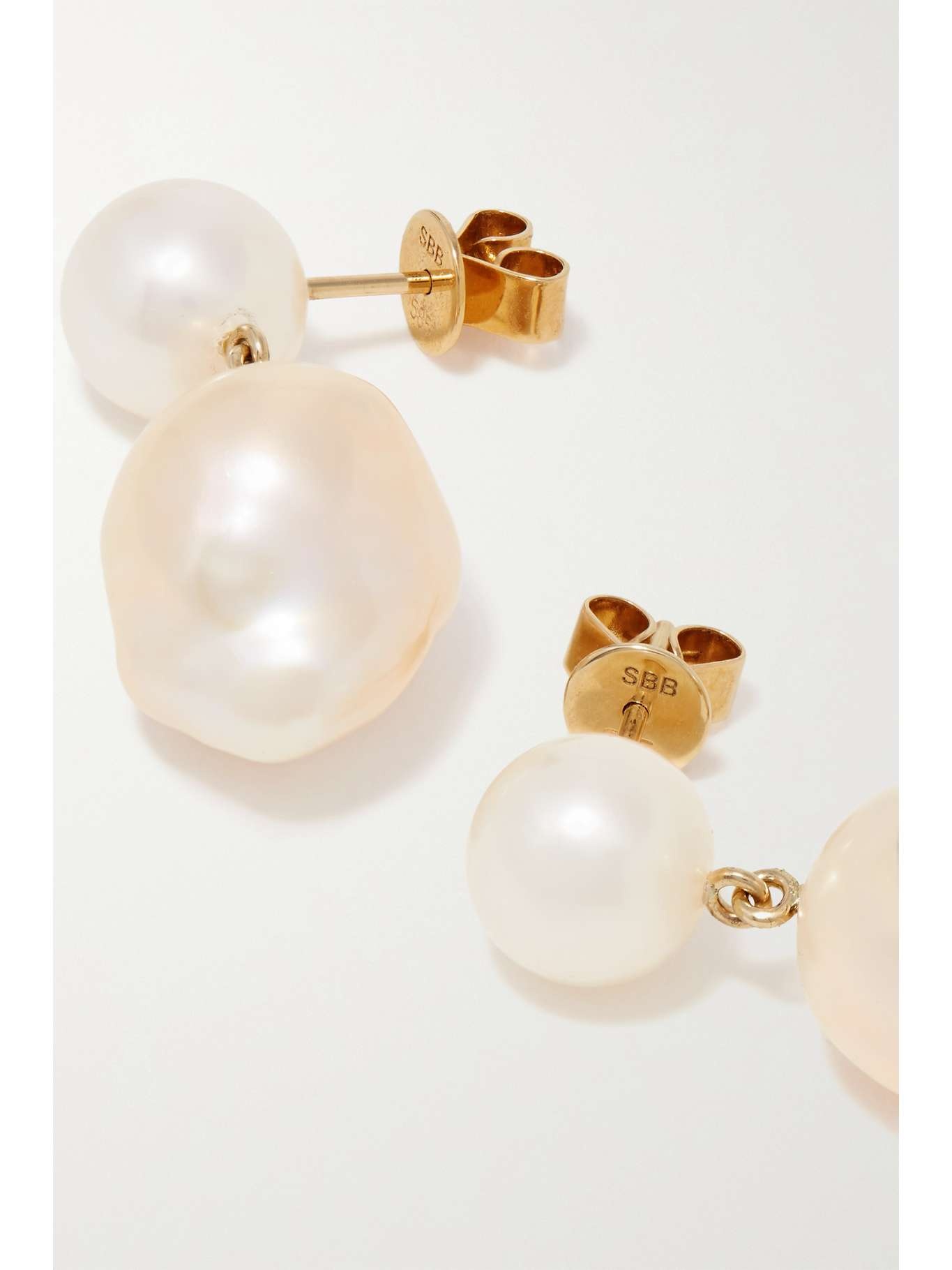 Venus Rose 14-karat gold pearl earrings Gold - 4