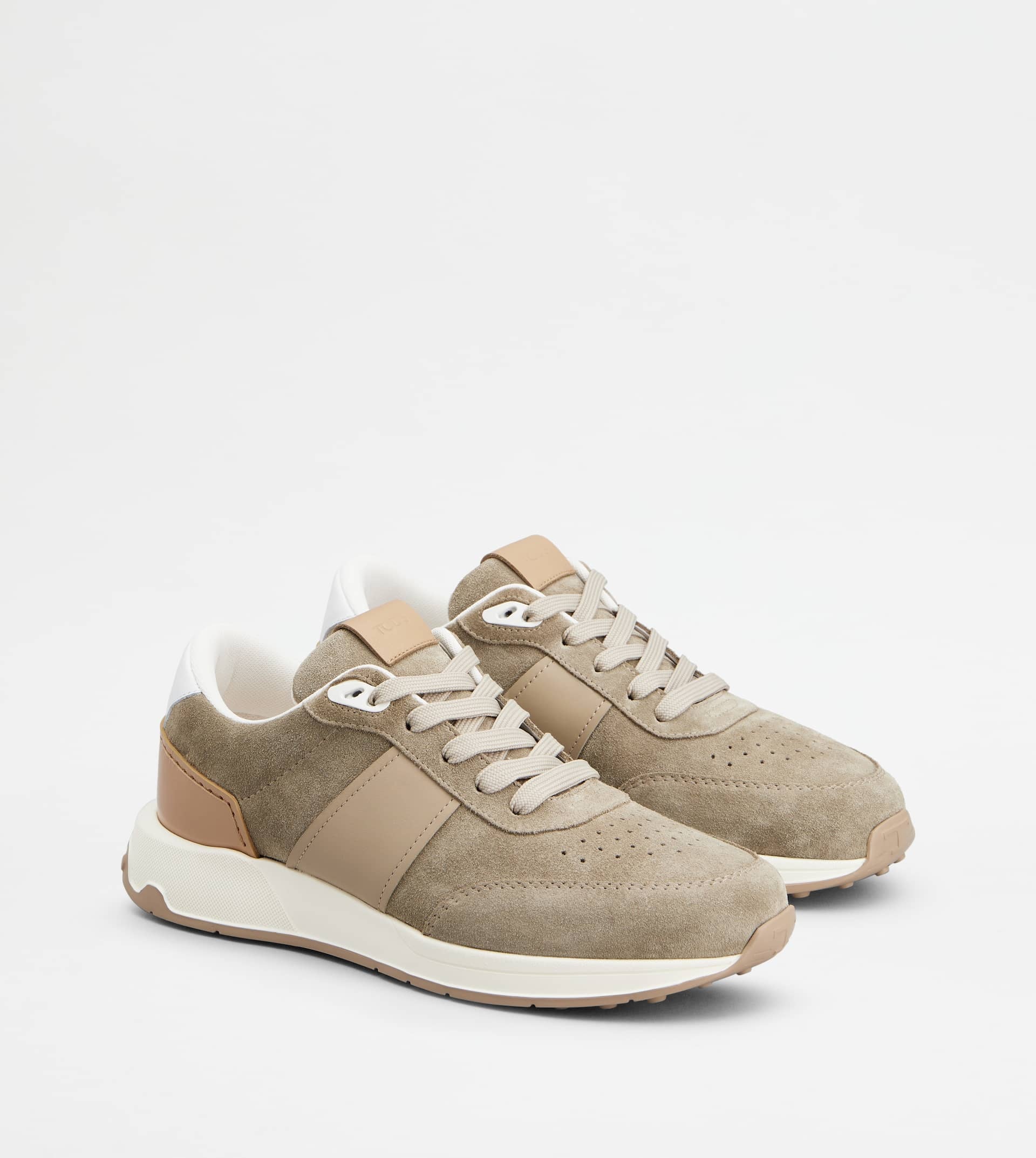 SNEAKERS IN SUEDE - BEIGE, BROWN - 2
