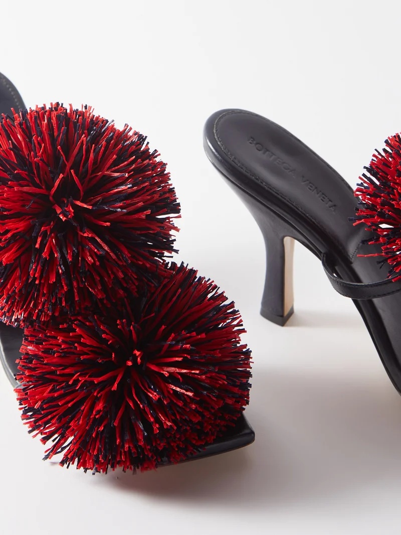 Bottega Veneta Adam 90 pompom-embellished leather mules