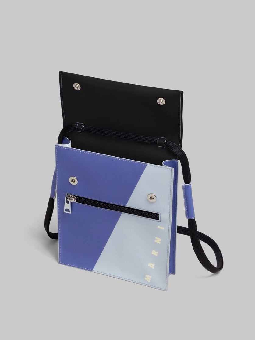 PURPLE AND BLUE TRIBECA POUCH WITH SHOELACE STRAP - 4
