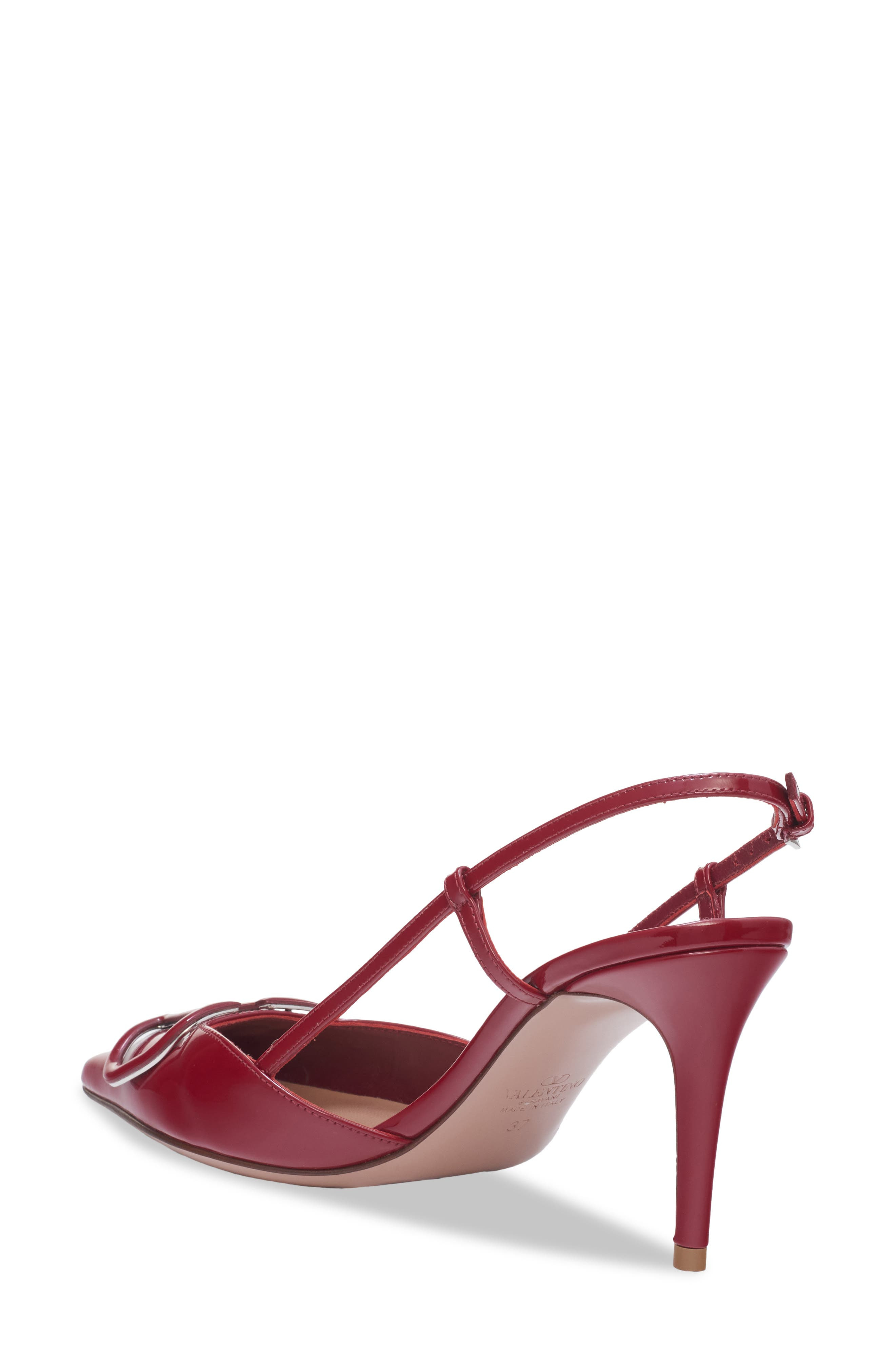 Valentino Garavani VLOGO Pointed Toe Slingback Pump in Y9Q Deep Scarlet at Nordstrom - 2