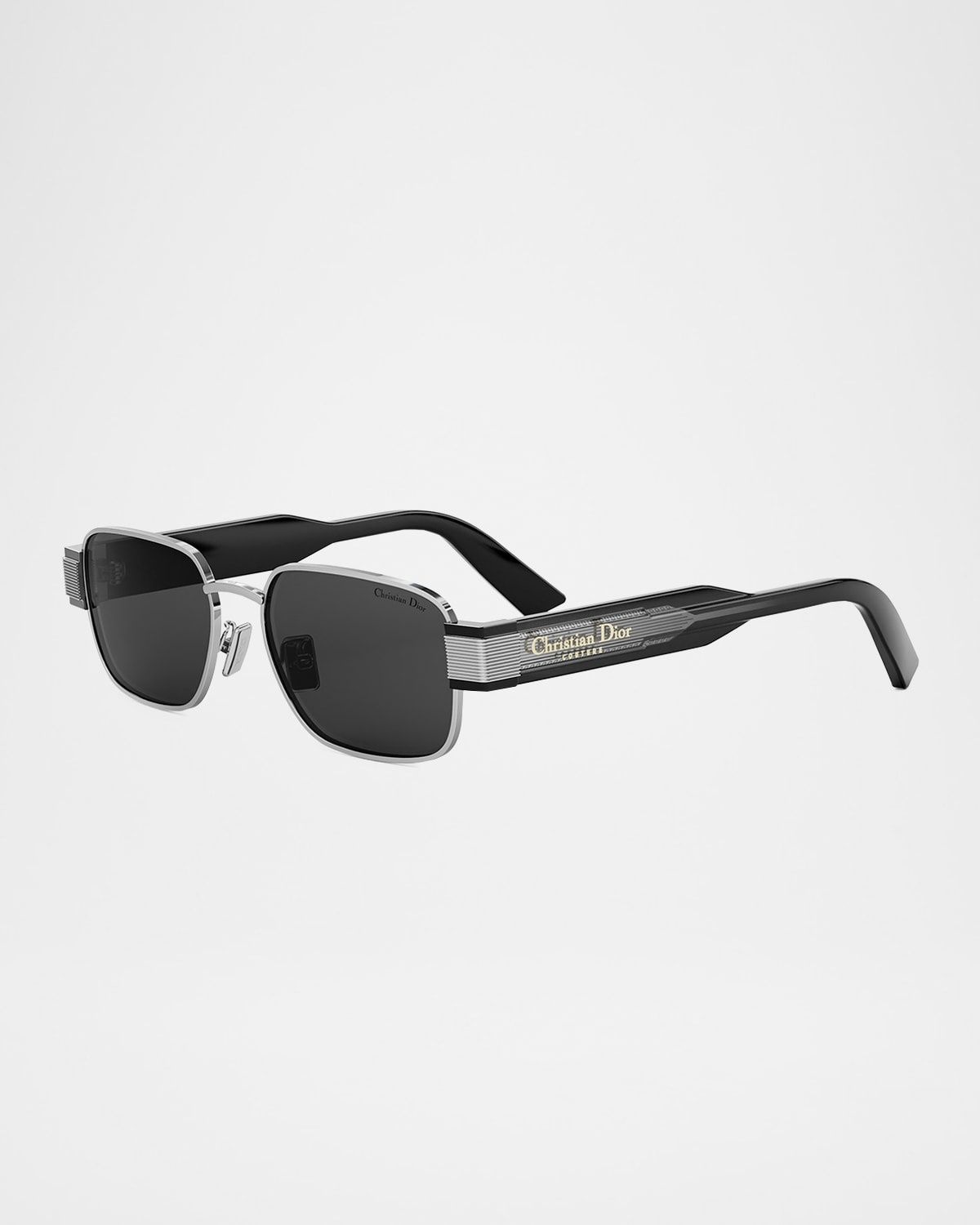 Men's Christian Dior Label Rectangle Metal Sunglasses - 3