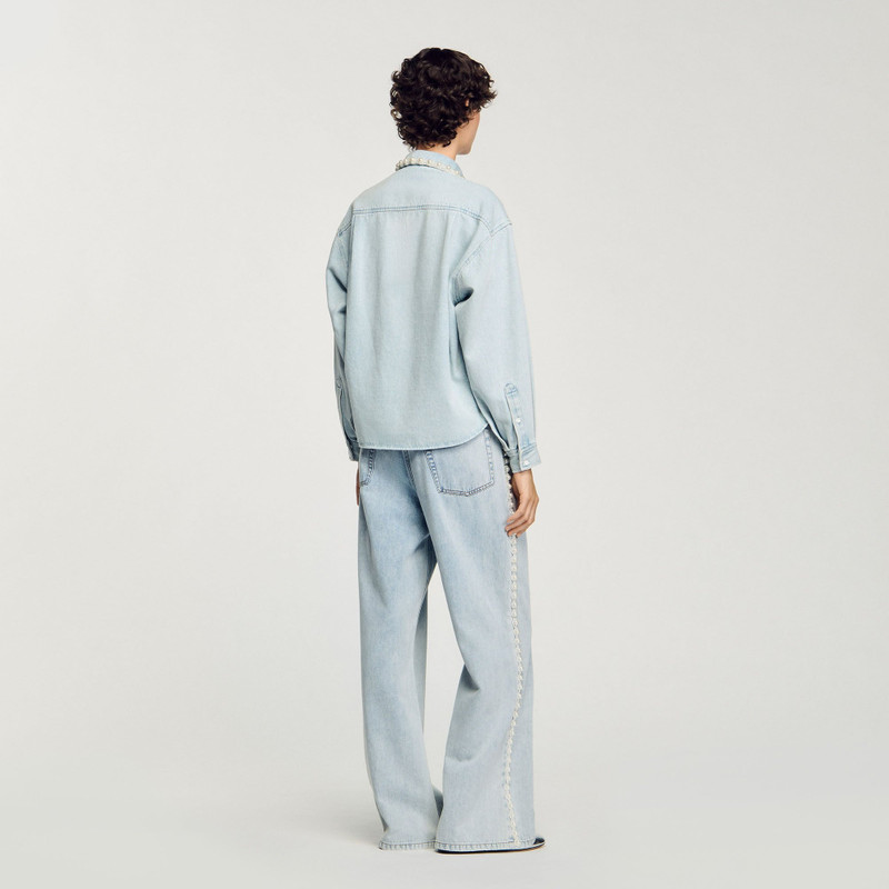 DENIM SHIRT WITH BEADED COLLAR 5