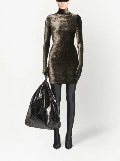 BALENCIAGA velvet-effect mini dress outlook