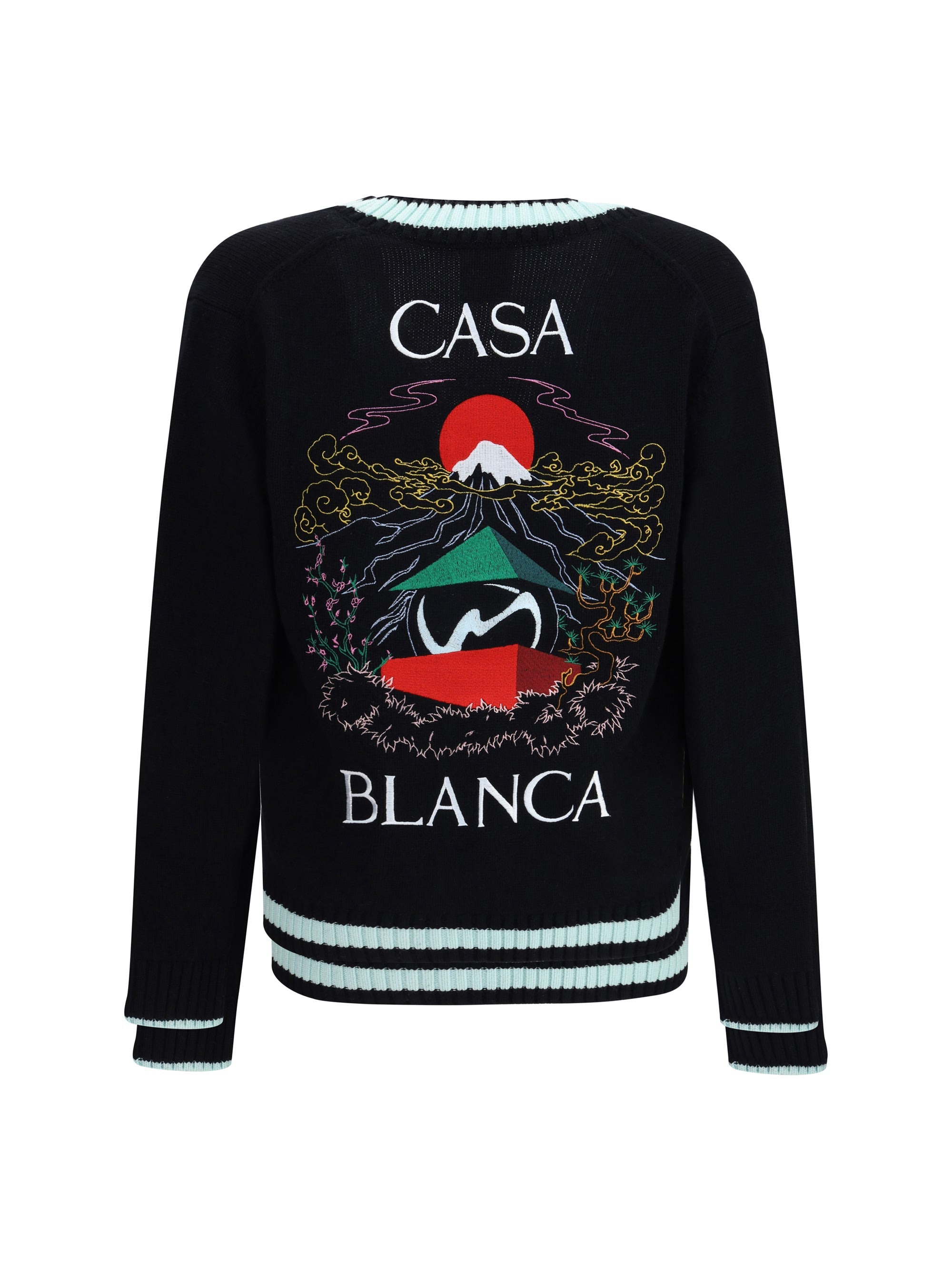 Casablanca Men Merino Wool Embroidered Cardigan - 2