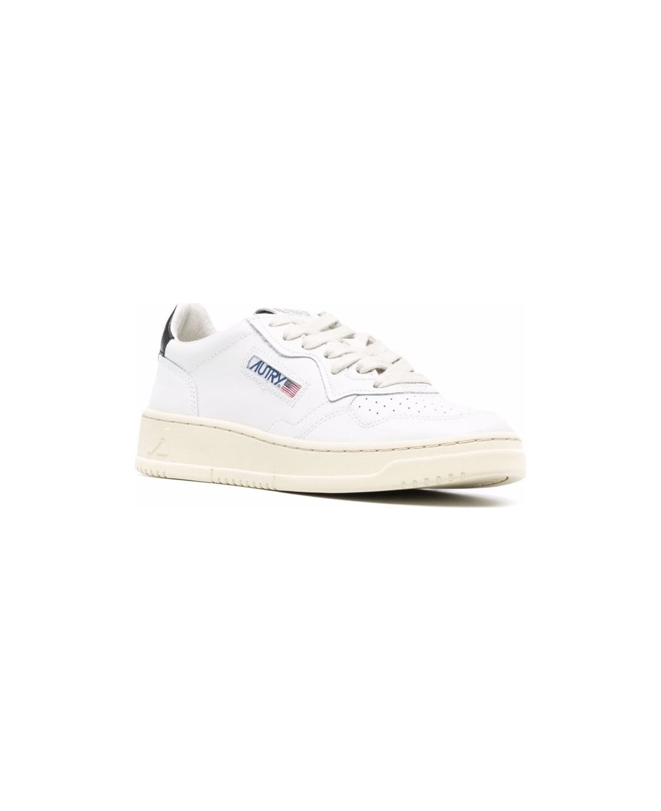 'medalist' White Low Top Sneakers With Contrasting Heel Tab In Leather Woman - 2
