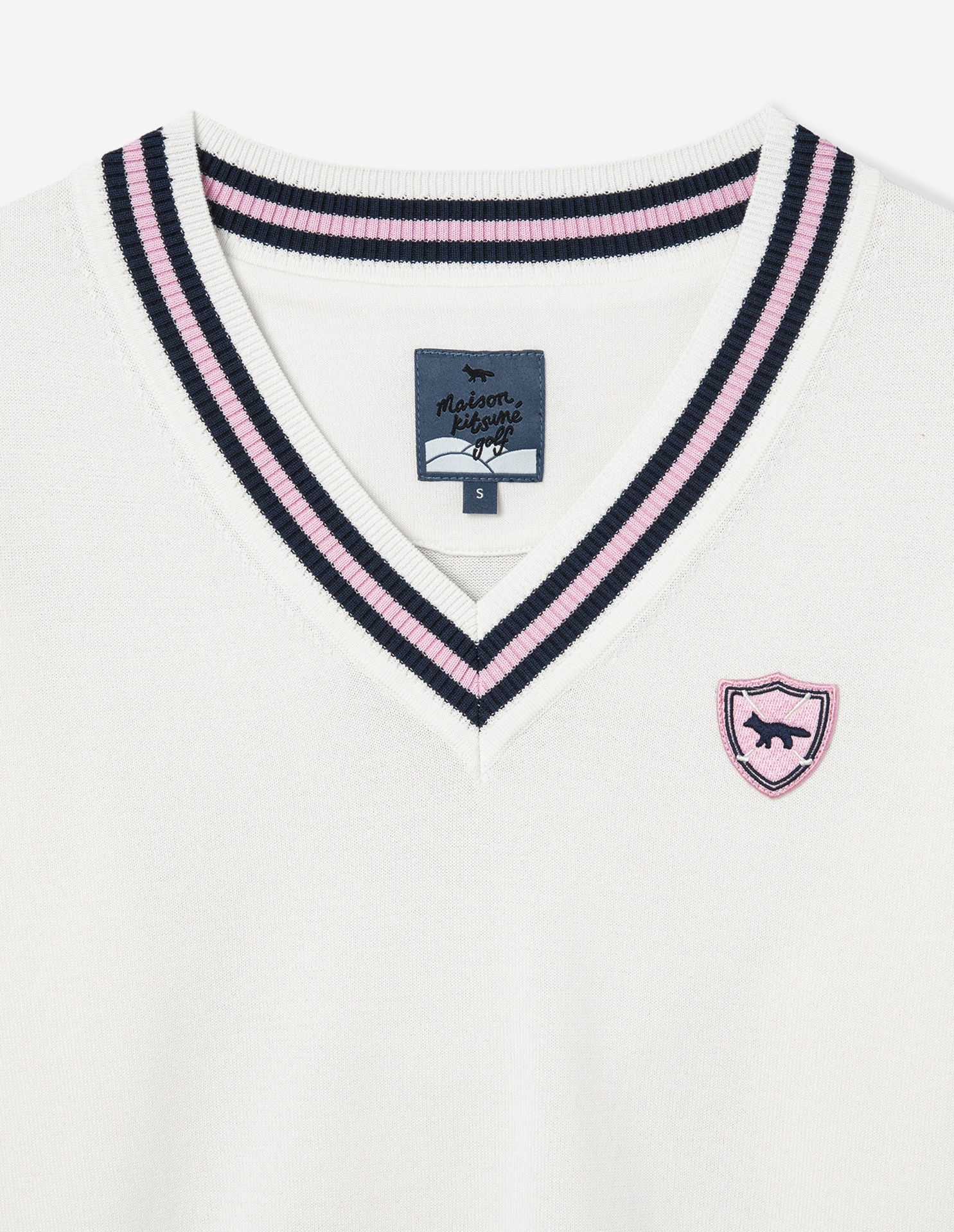 Women Crest Logo Vneck Pullover Sweater - 7