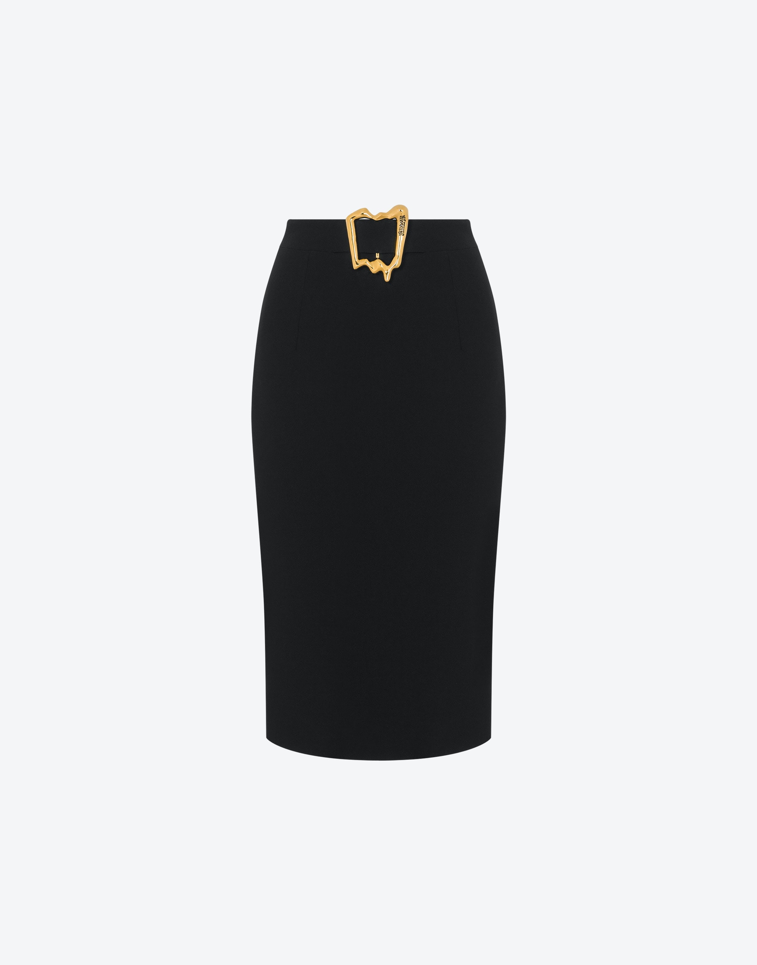 MORPHED BUCKLE STRETCH CRÊPE SKIRT - 1