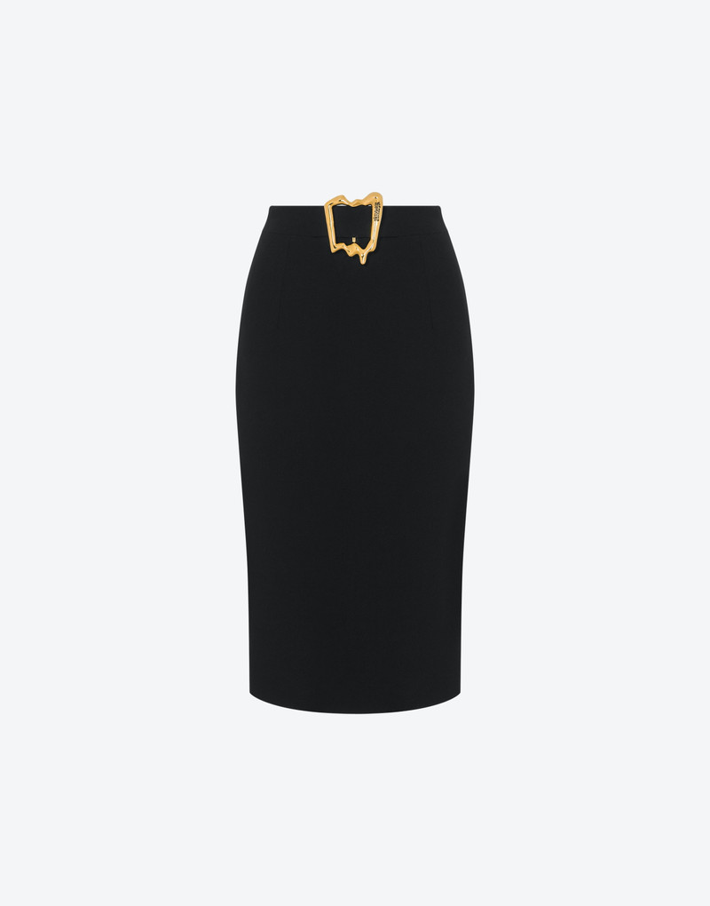 MORPHED BUCKLE STRETCH CRÊPE SKIRT 1