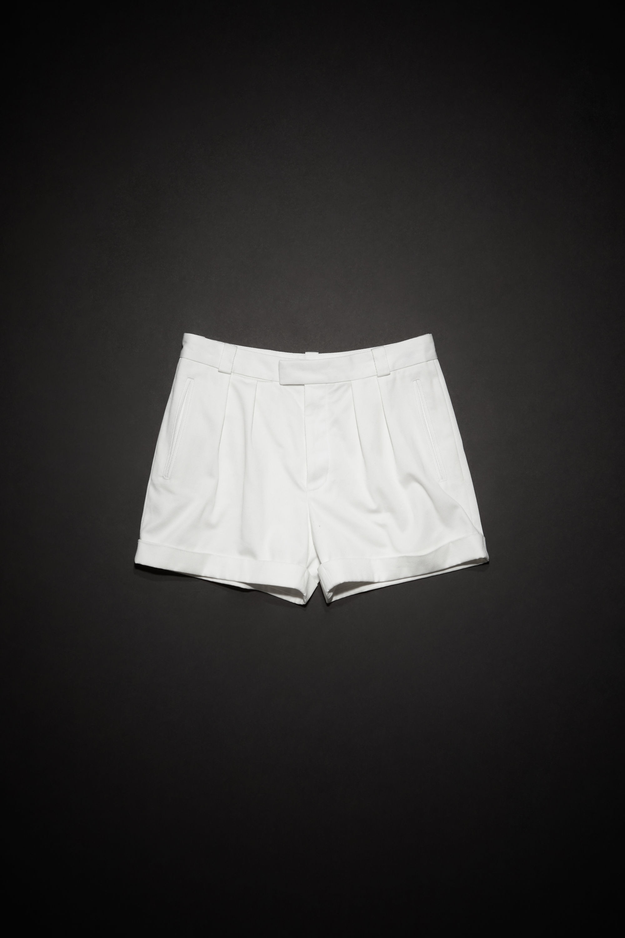 Twill pleated shorts - White - 5