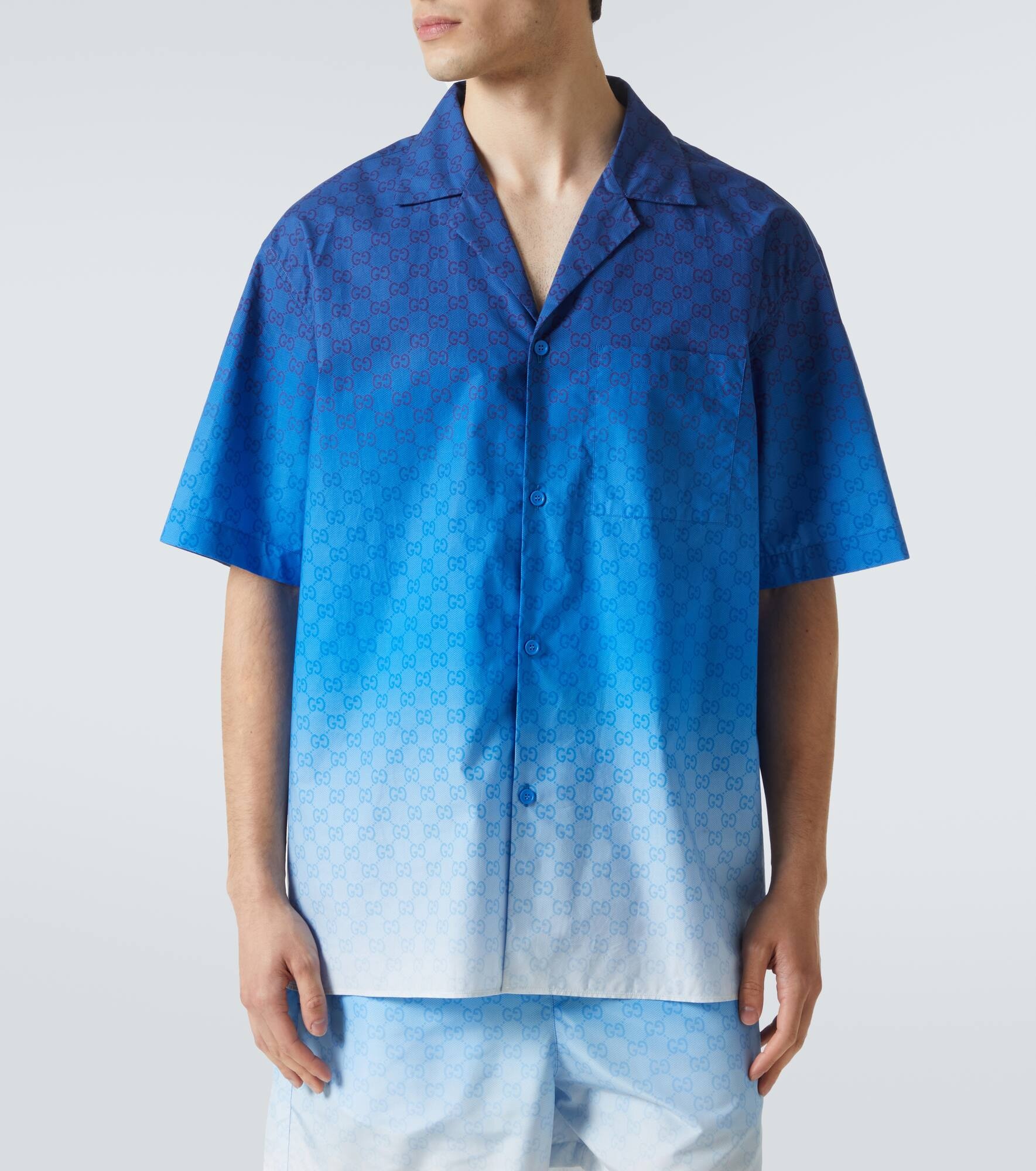 GG cotton poplin bowling shirt - 3