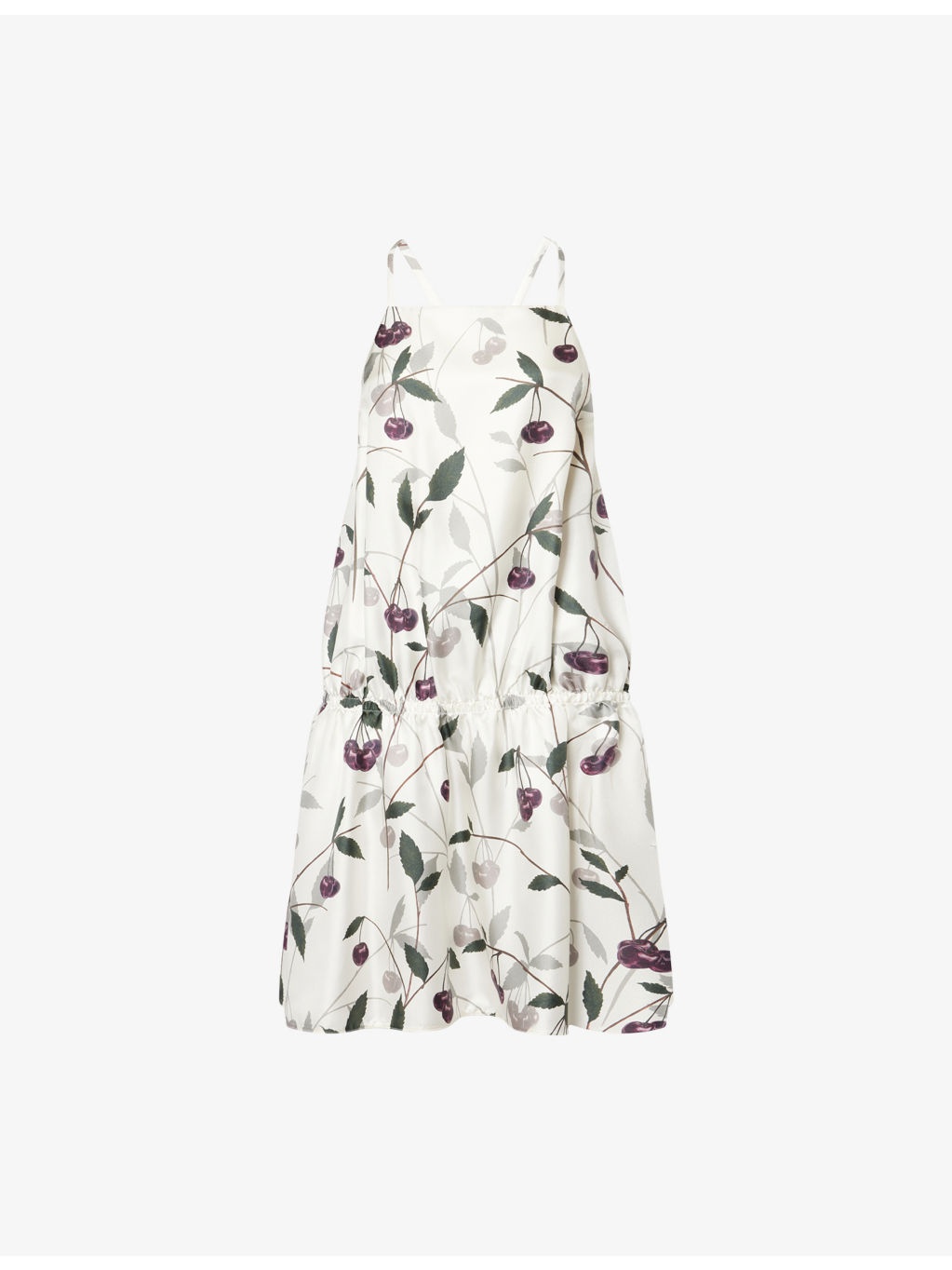 High Summer Cherry-Print Silk Mini Dress - 1