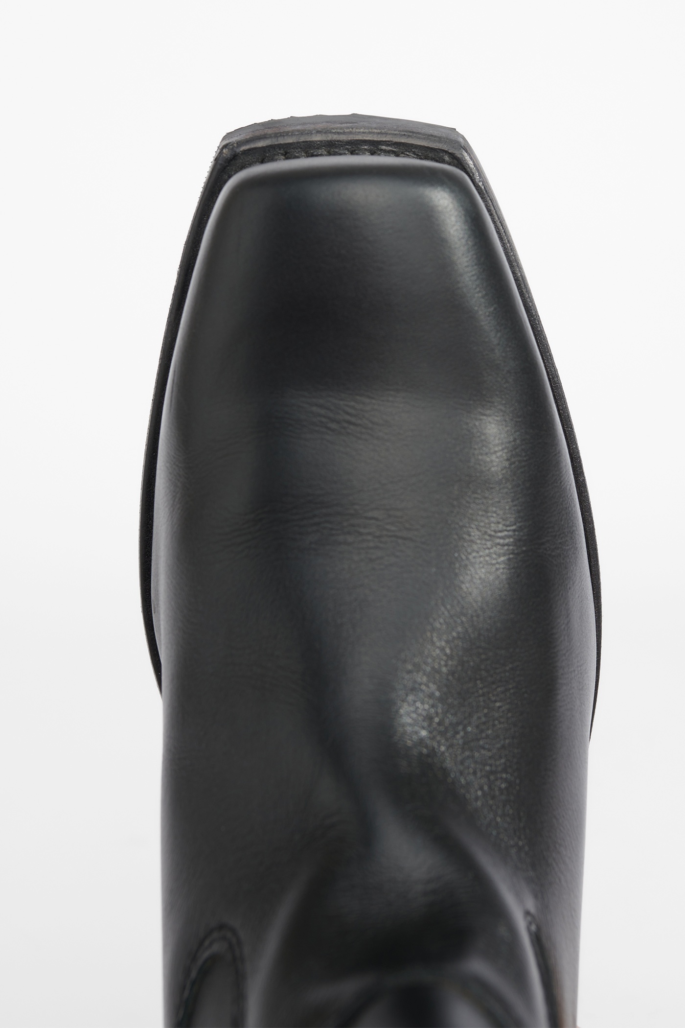 Flat Toe Boot Black Leather - 2