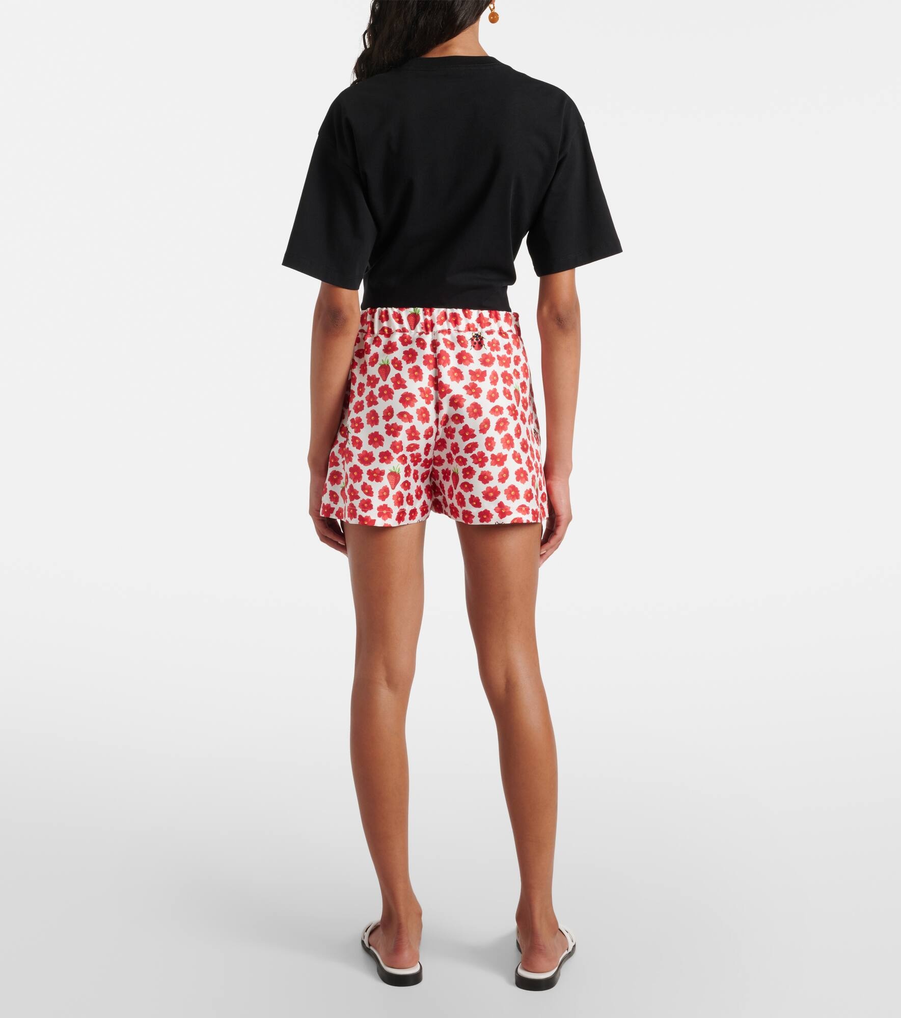 Floral printed silk twill shorts - 3