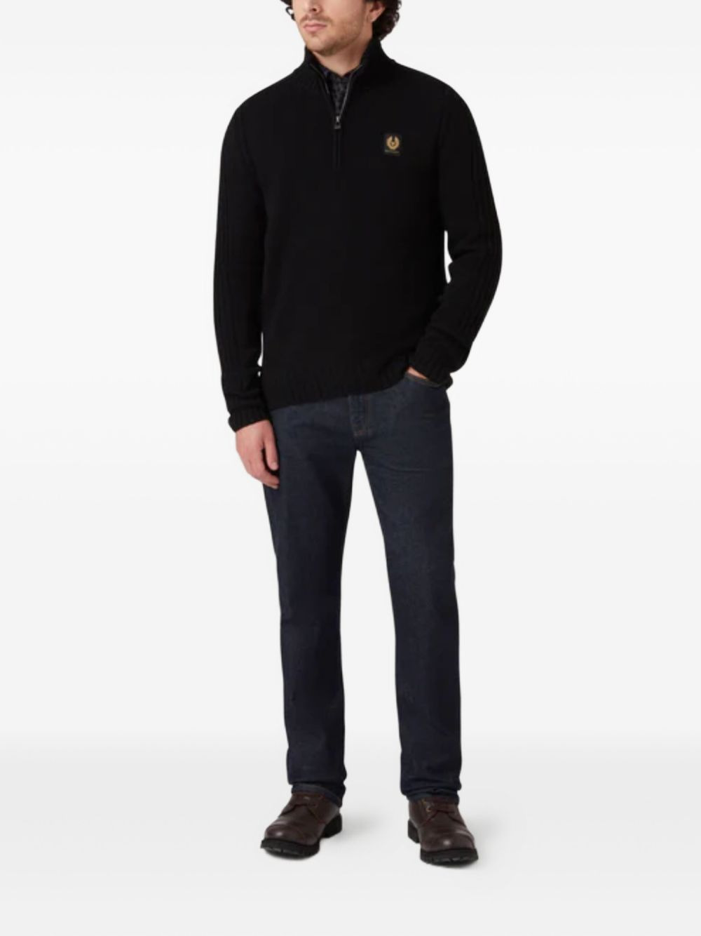 RIBBED-KNIT HALF-ZIP SWEATER - 4