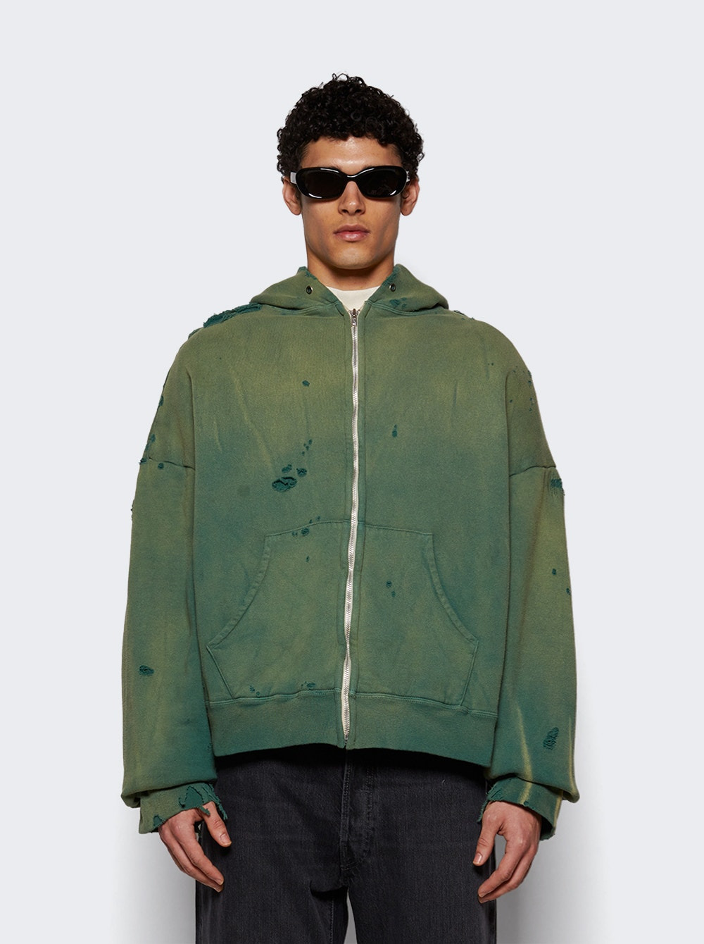 Zip Up Hoodie Green - 3