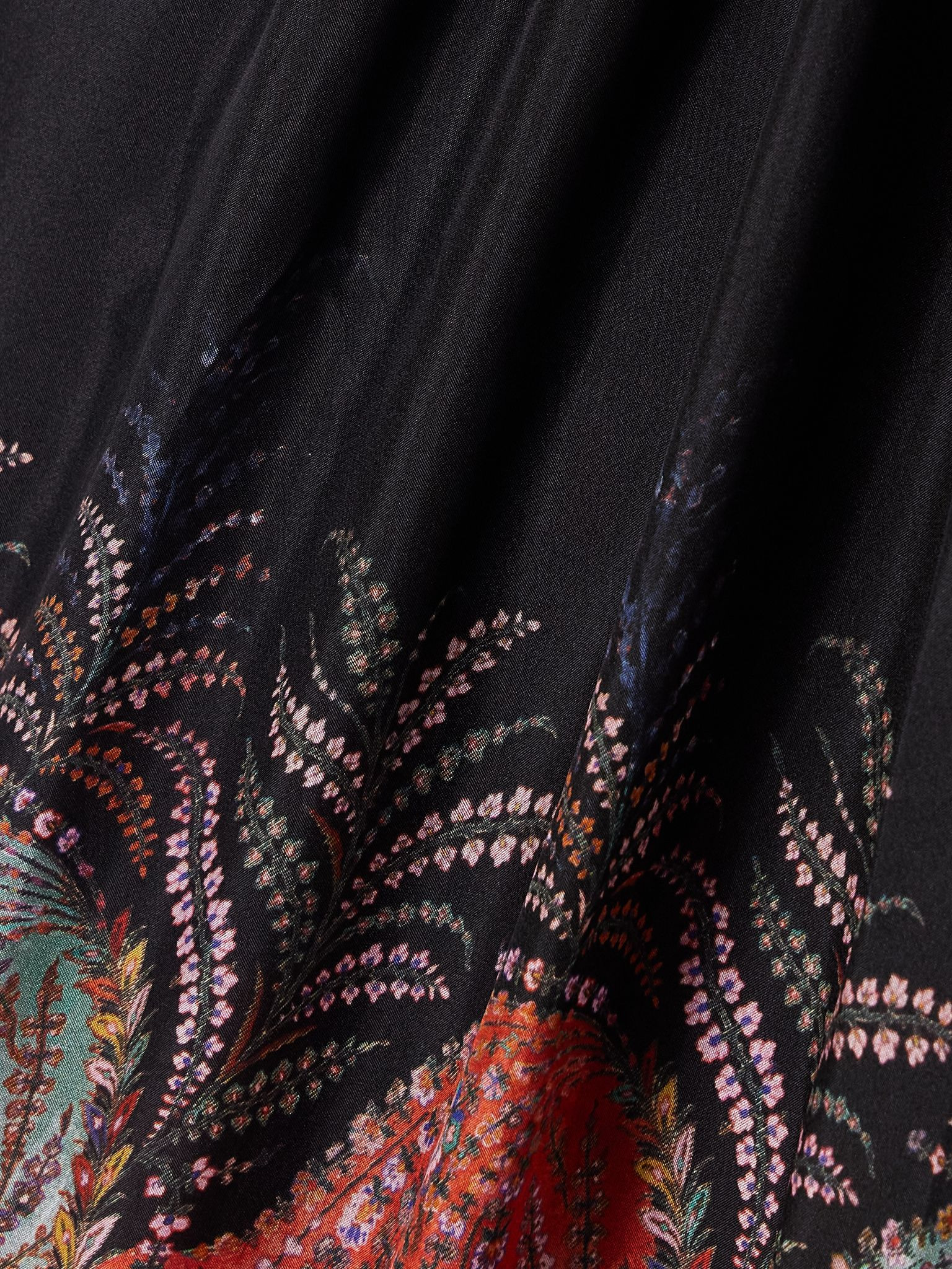 Rhiannon ruffled paisley-print silk midi dress Black - 4
