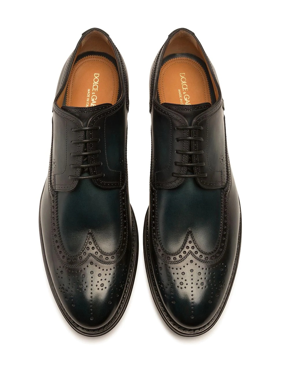 brogue-detail Derby shoes - 4