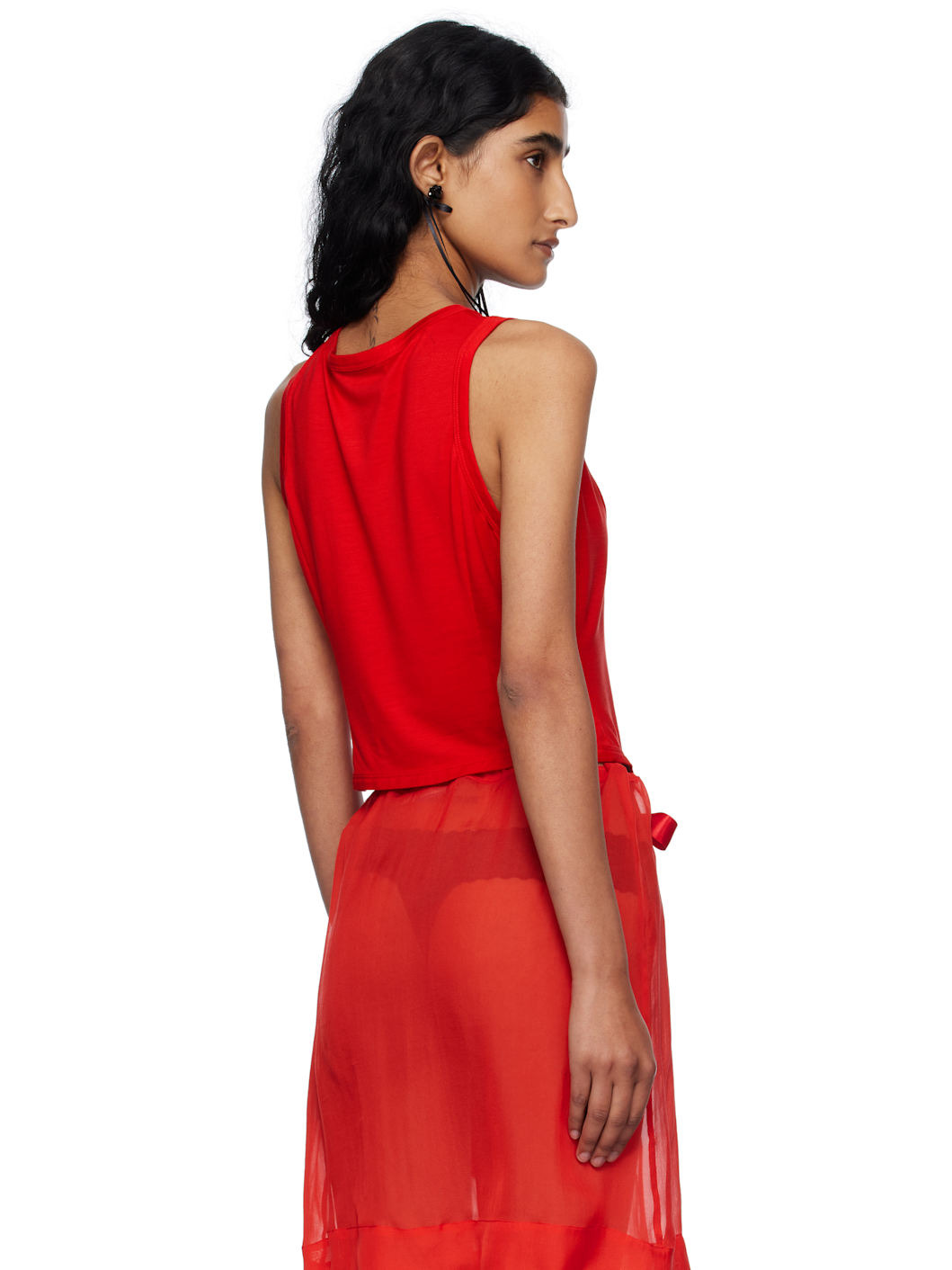 Red Bow Tail Easy Tank Top - 3