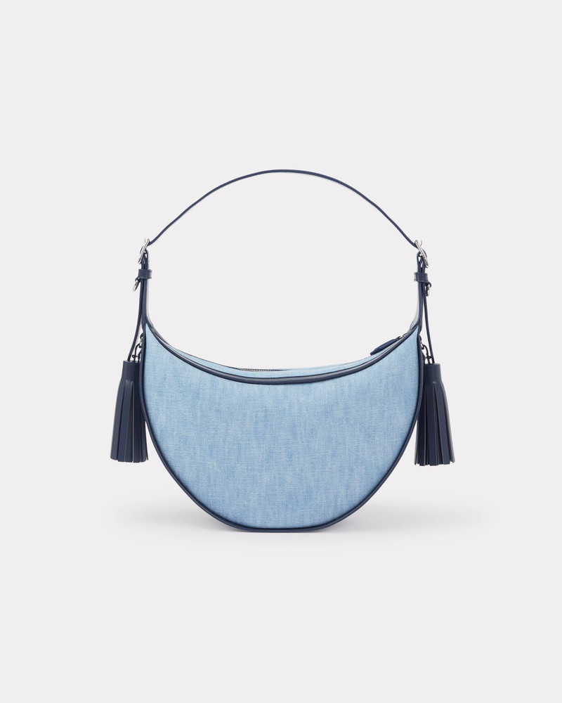 KENZO 'KENZO 18' medium denim and leather Hobo bag outlook