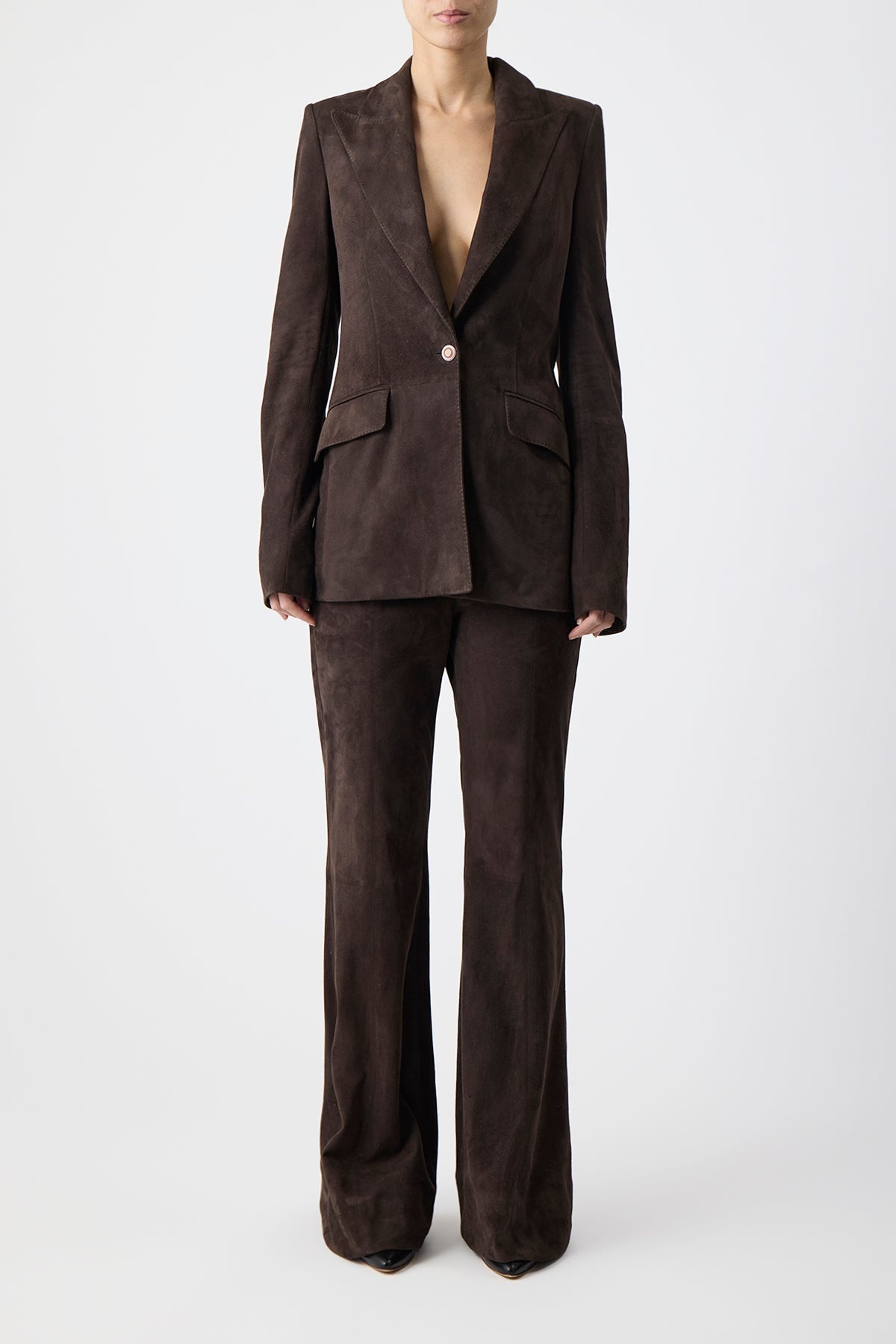 Rhein Pant in Chocolate Suede - 2