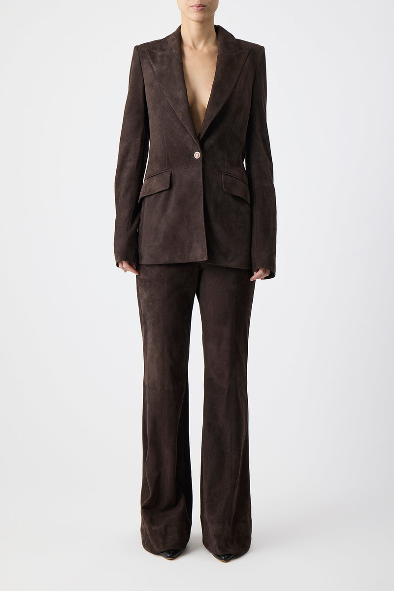 GABRIELA HEARST Rhein Pant in Chocolate Suede outlook