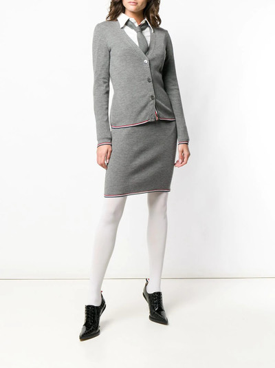 Thom Browne RWB-trim ribbed pencil skirt outlook