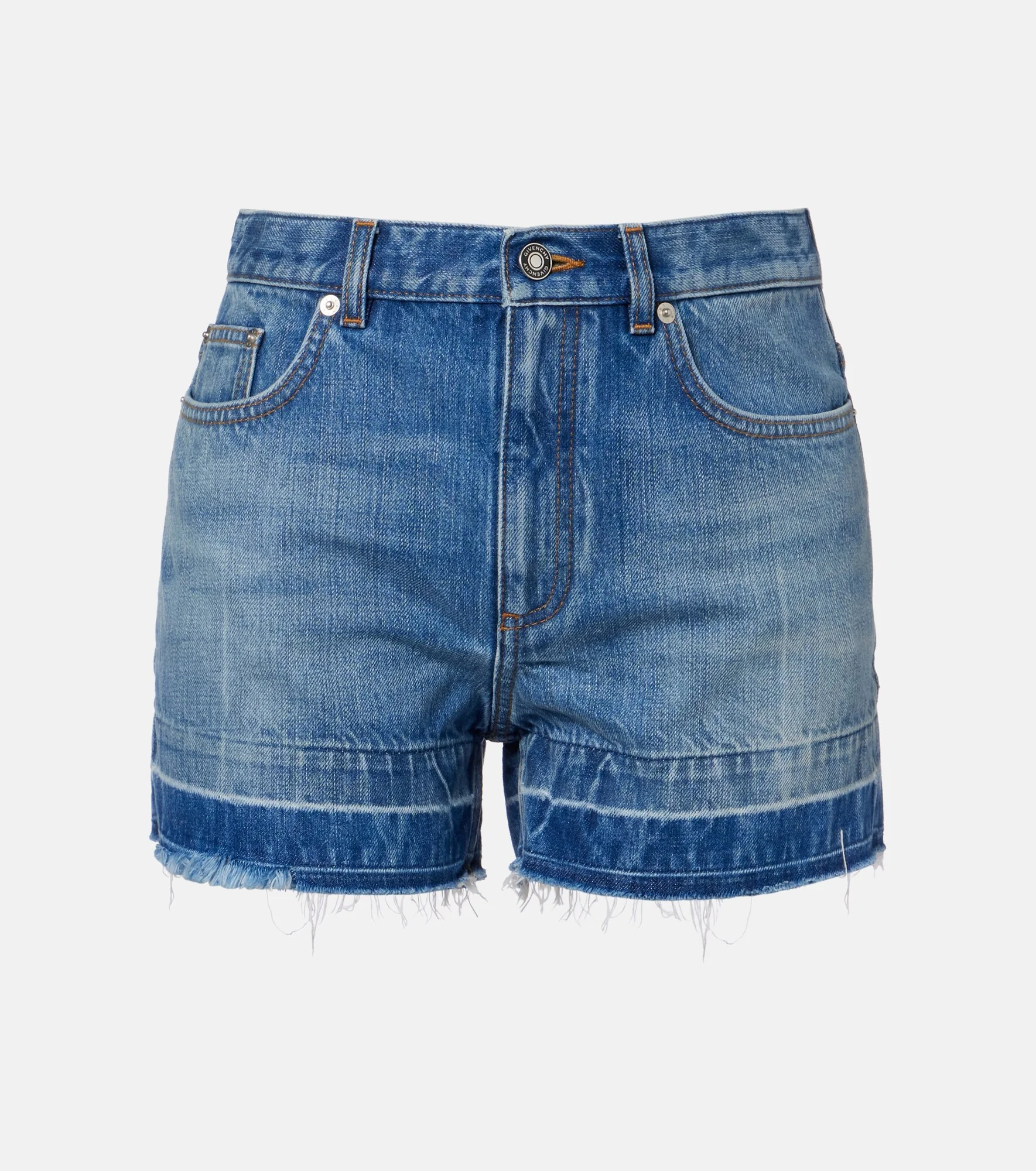 Mid-rise denim shorts - 1