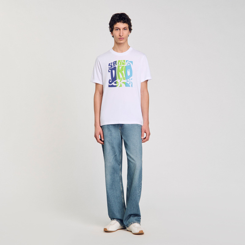 Sandro WAVE PRINT COTTON T-SHIRT outlook