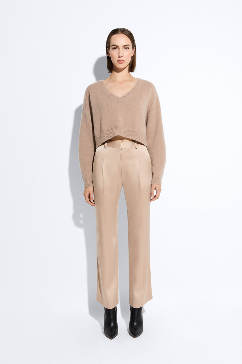 LAPOINTE Cashmere Cropped V Neck Sweater outlook
