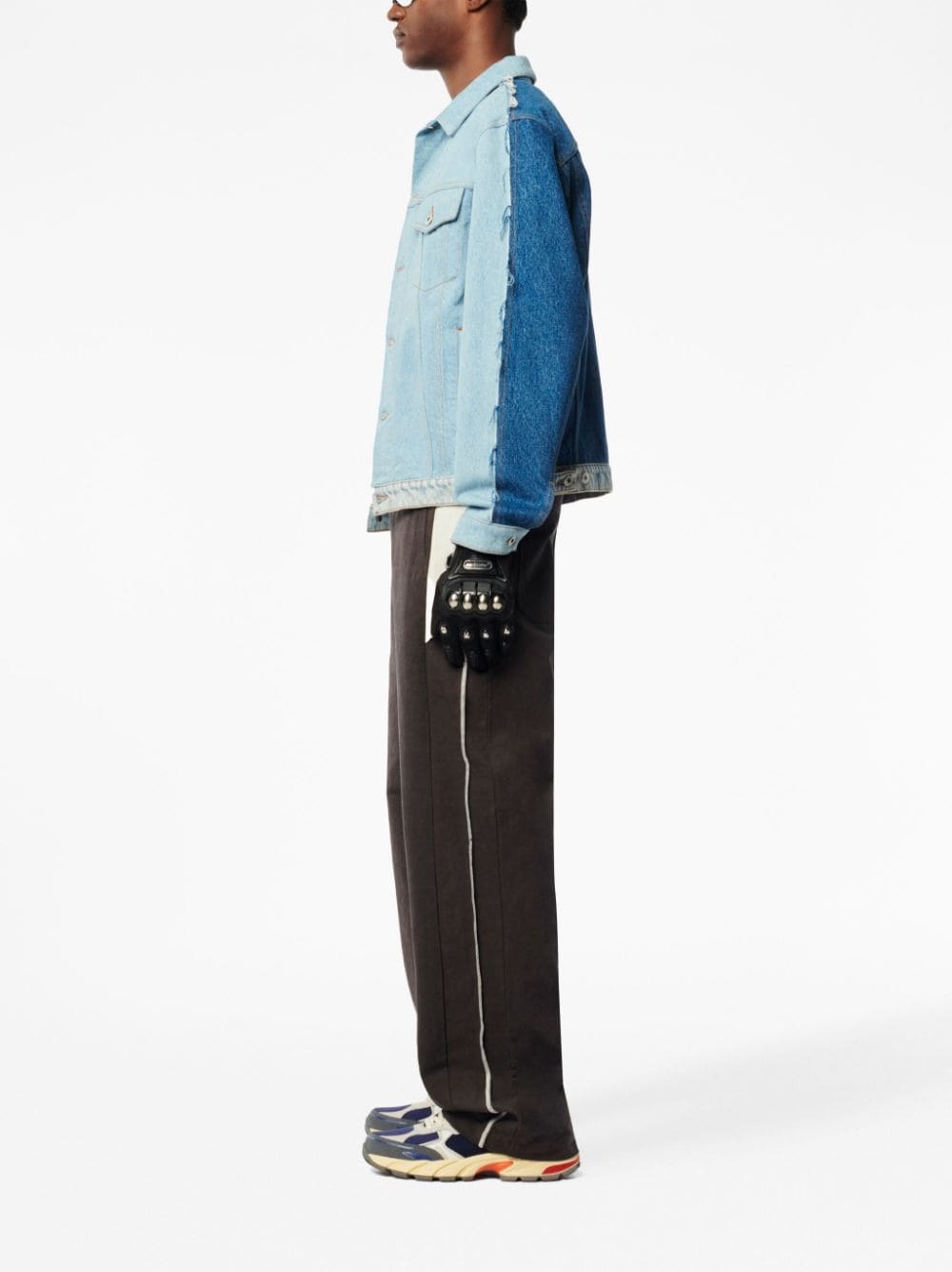 logo-patch denim jacket - 3