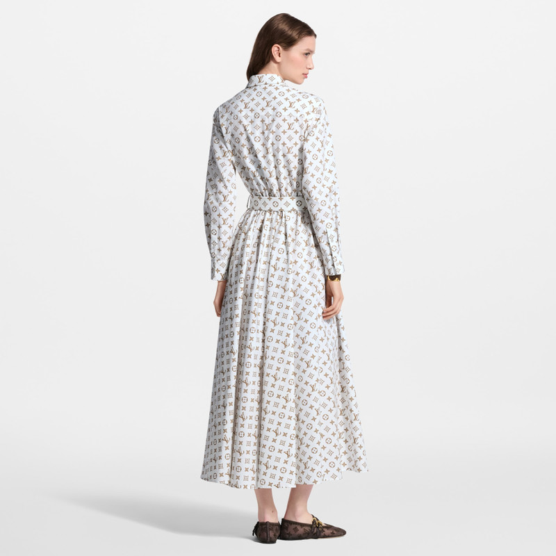 Woven Monogram Print Shirt Dress 3