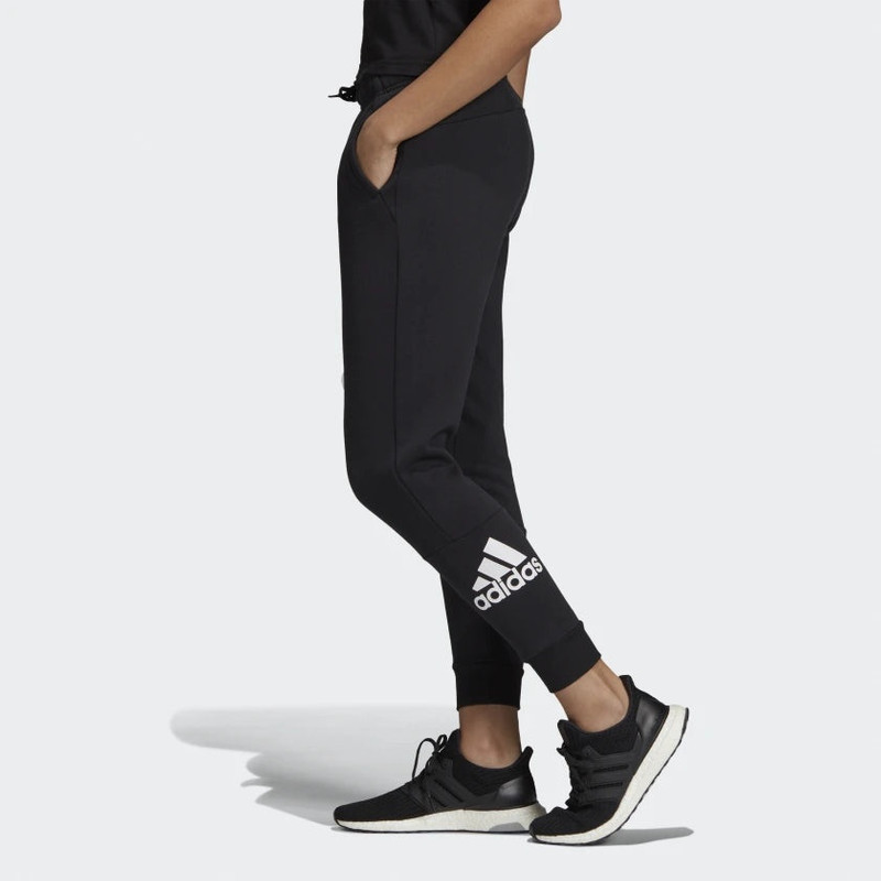 adidas (WMNS) adidas W MH BOS Pant Fleece Lined Knit Long Pants Black EB3806 outlook