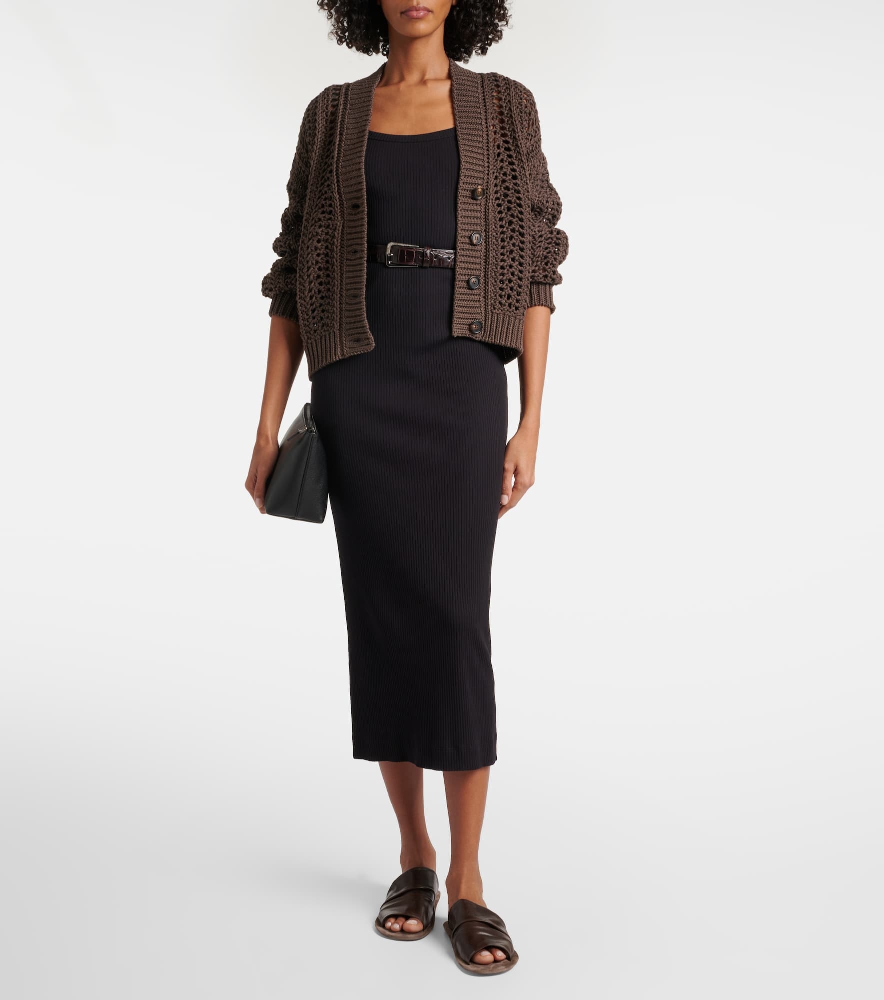 Monili cotton-blend jersey midi dress - 2