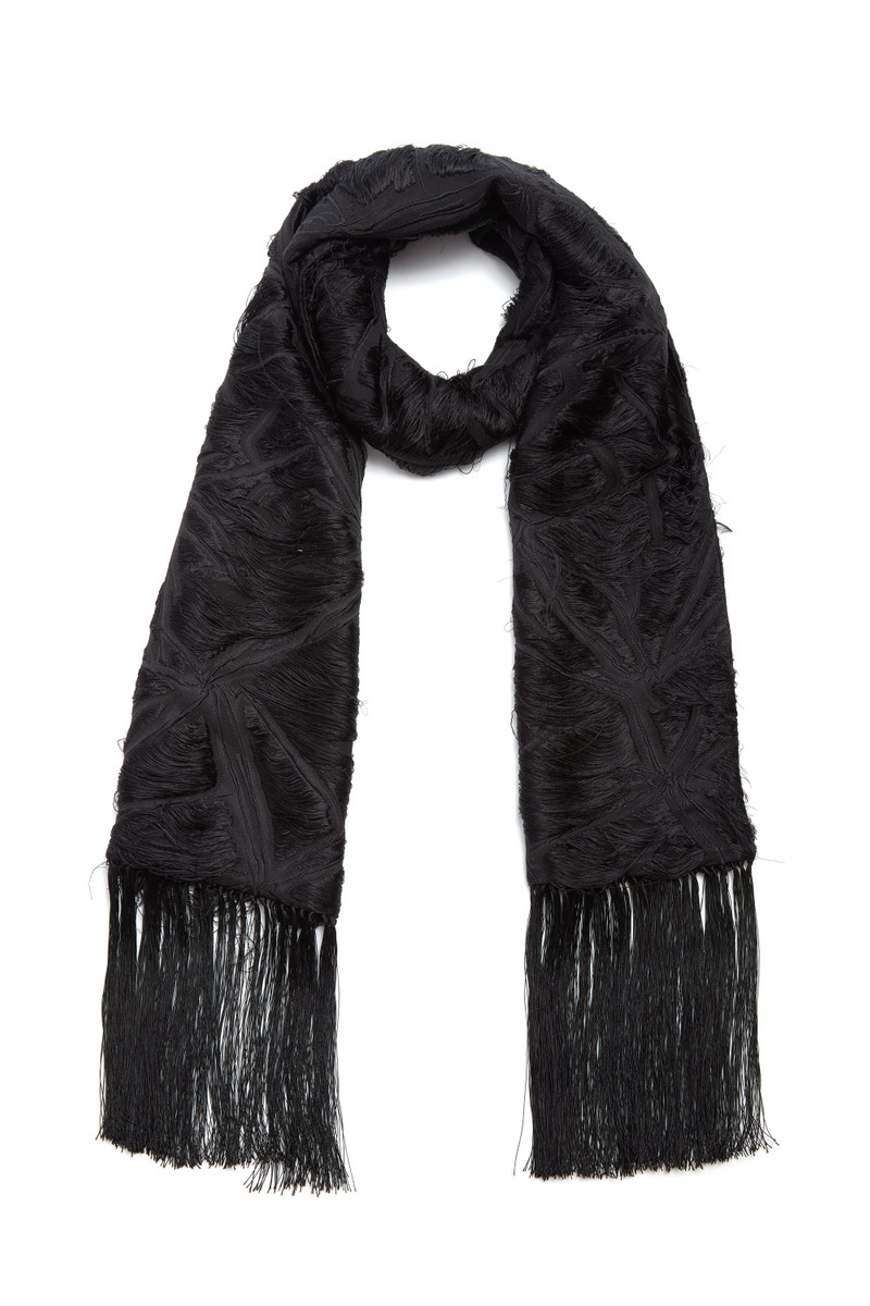 GABRIELA HEARST Blaine Scarf in Black Silk Virgin Wool Jacquard outlook